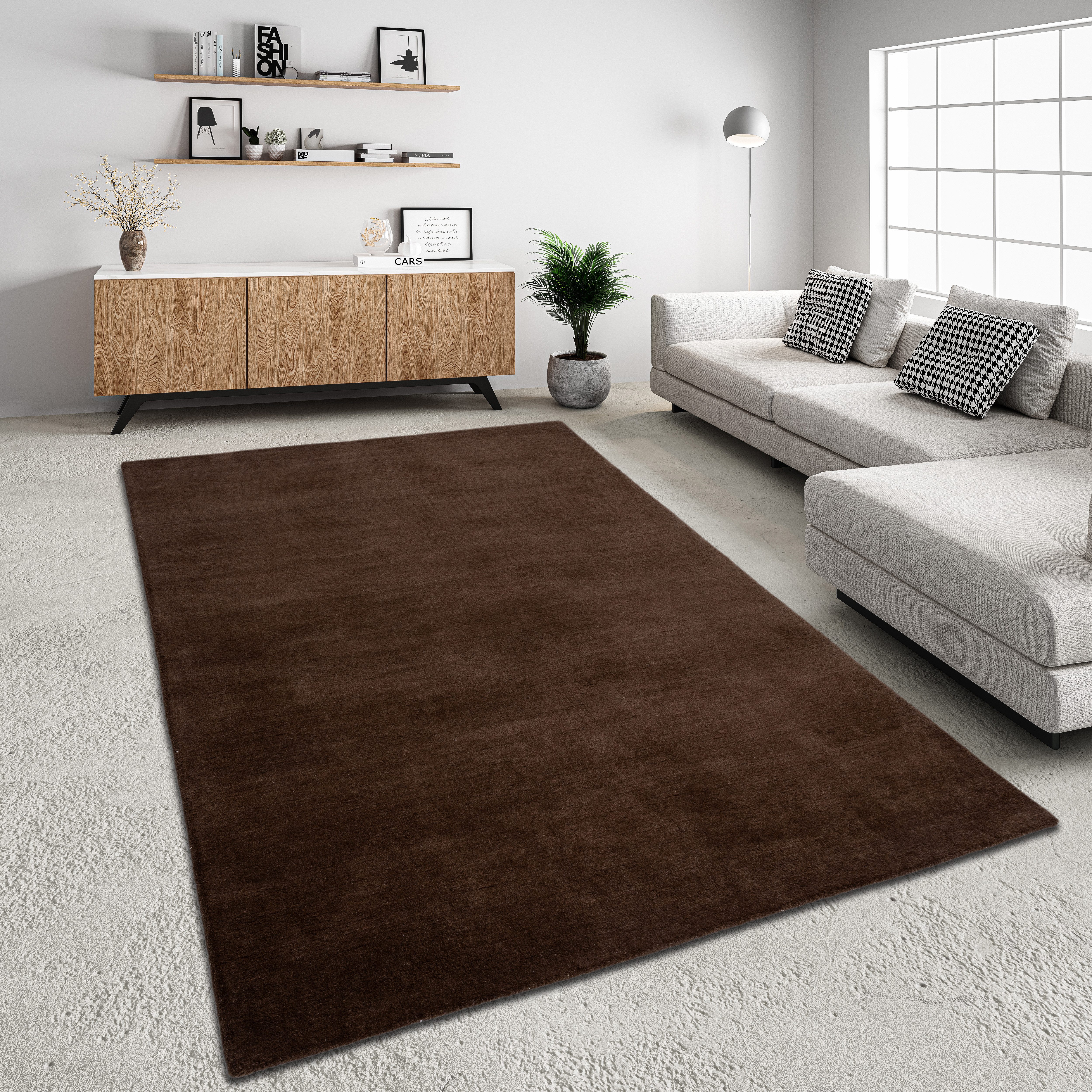 my home Wollen kleed Gabbo natuur, handgeweven tapijt, 100% wol, handgeweven 100% wol, effen, handgeweven, woonkamer, slaapkamer, eetkamer wollen