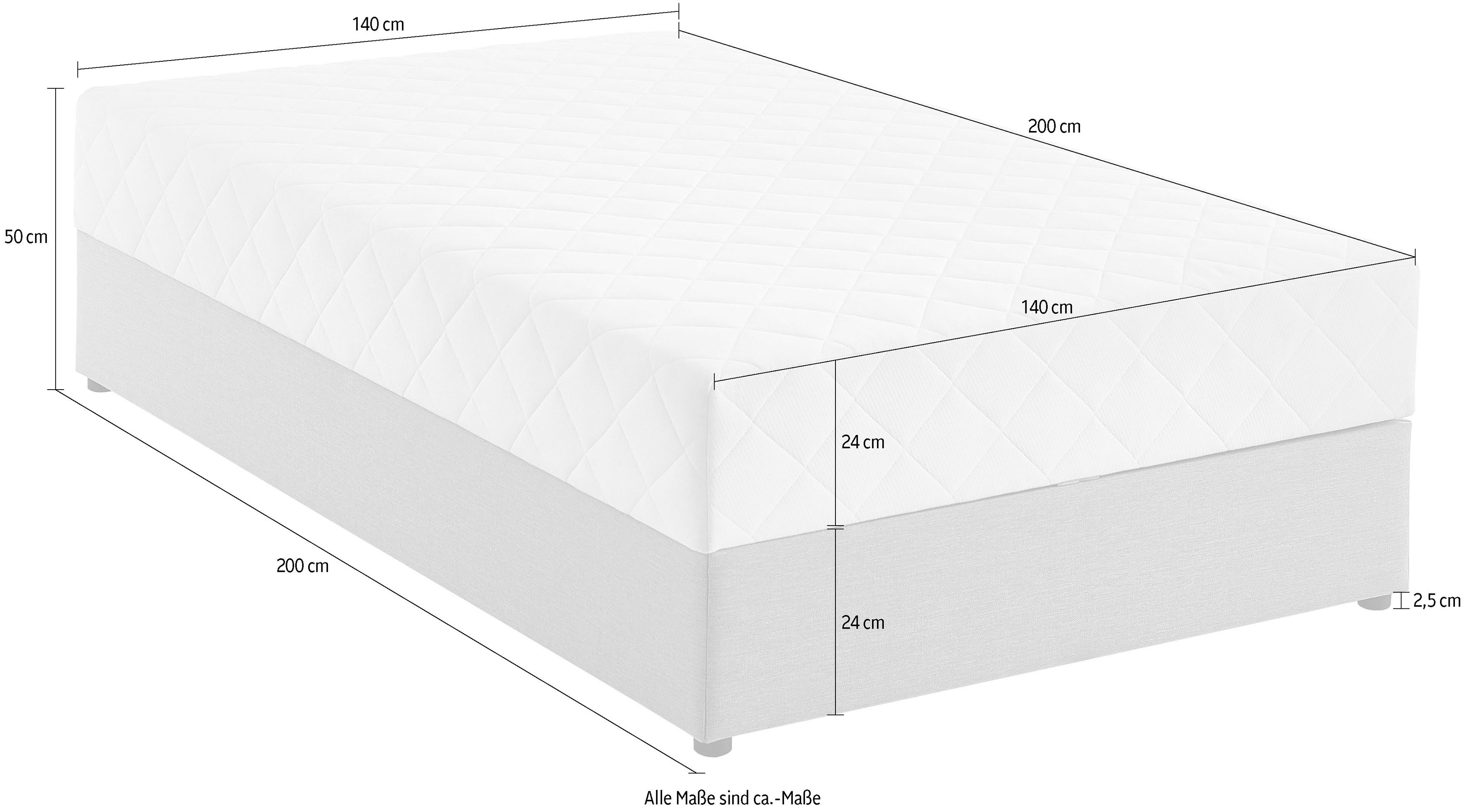 ATLANTIC home collection Boxspring BELINA met pocketveringmatras en ruime bedlade