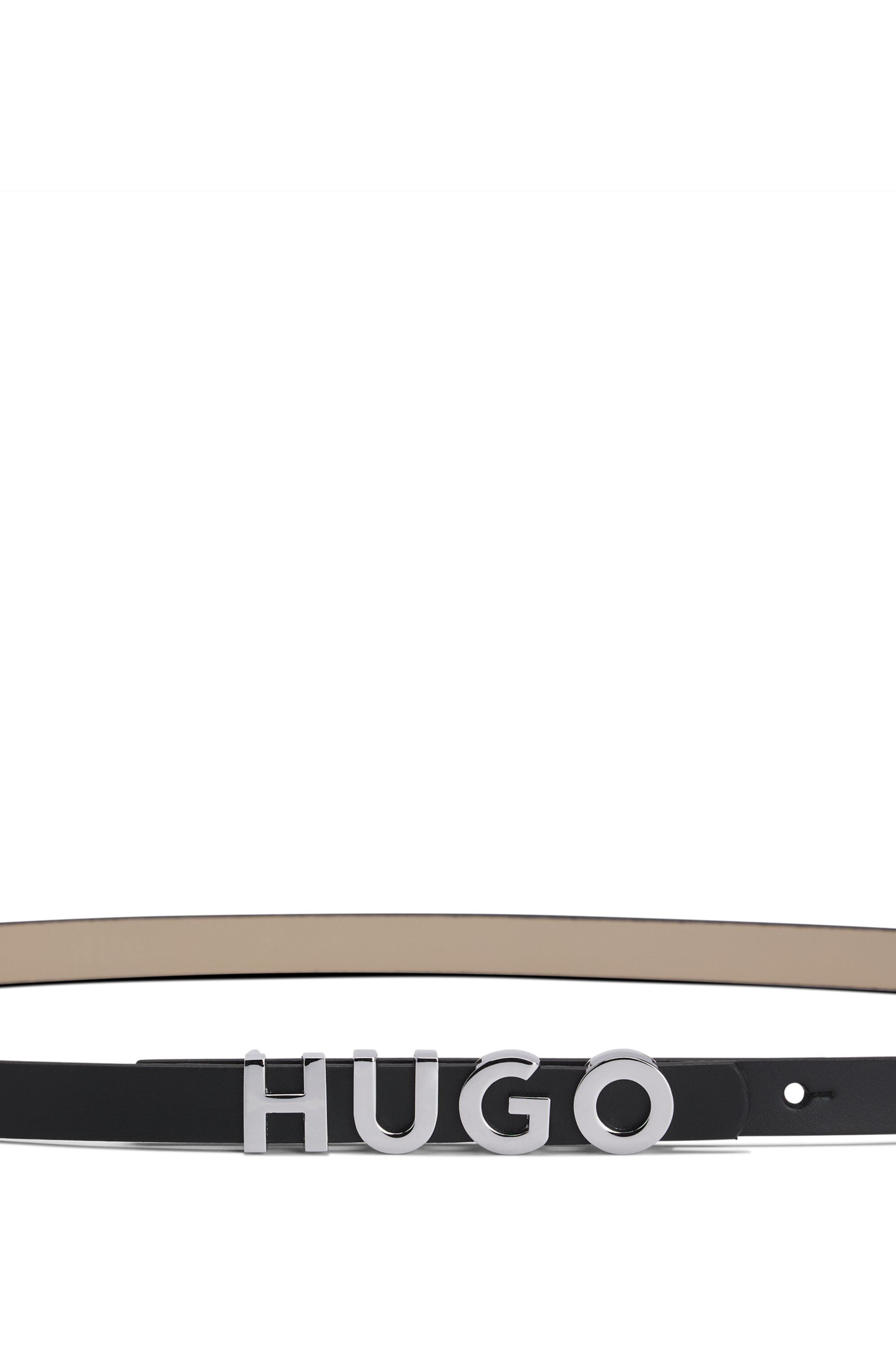 HUGO Leren riem Zula Belt 1,5cm Sluiting met HUGO tekst