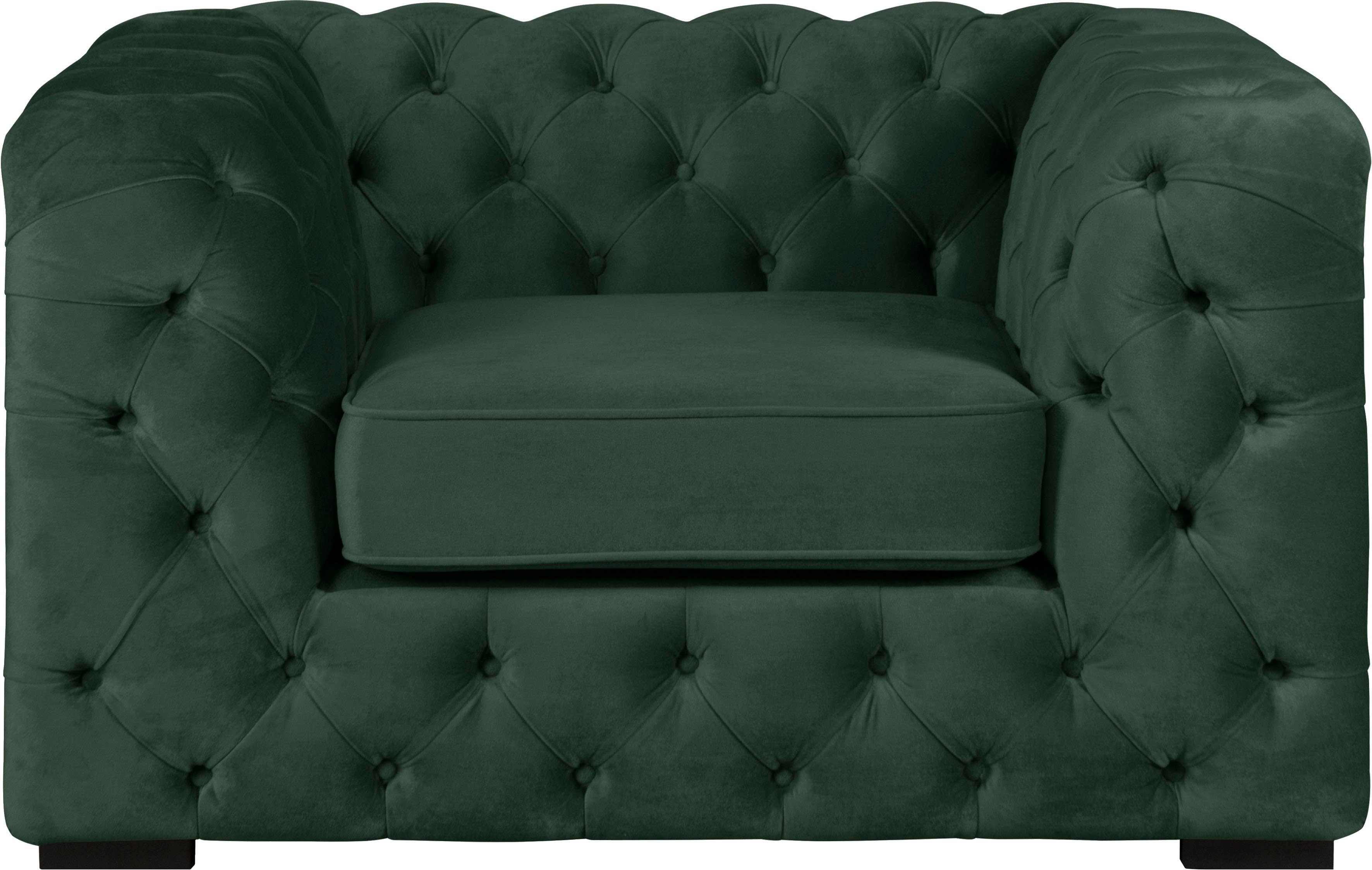 Guido Maria Kretschmer Home&Living Chesterfield-fauteuil Kalina stoel klassieke chesterfield knoopdetails, zeer hoogwaardige afwerking fauteuils