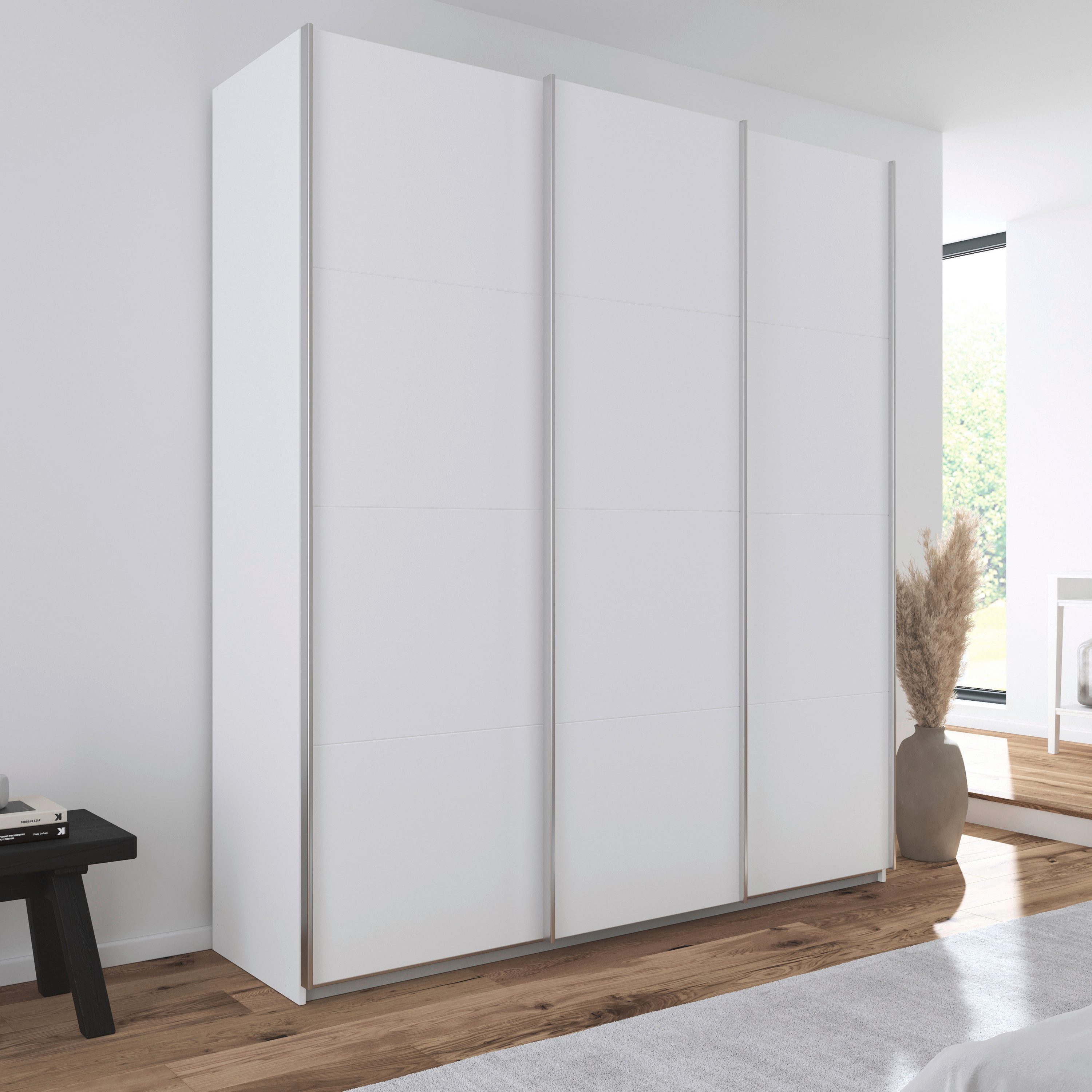 rauch Schuifdeurkast Kledingkast kast garderobe AGORDO met decor- of hoogglansfront doordachte binnenuitrusting, in 4 breedtes en 2 hoogtes made in germany