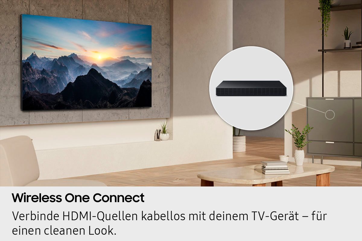 Samsung QLED-TV GQ85QN990FT QLED Mini LED-televisie, 8k ai upscaling pro & glare free, draadloze one connect box, art store