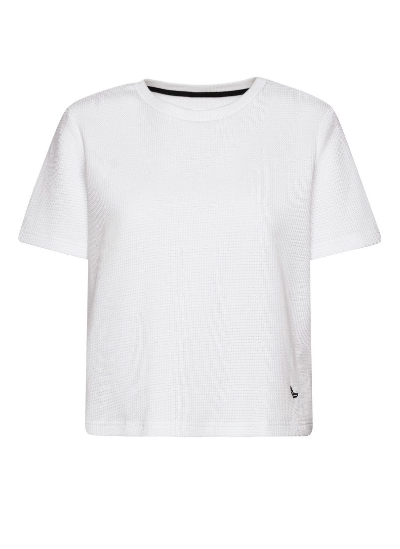 Trigema T-shirt TRIGEMA cropped oversized T-shirt in wafellook (1-delig)