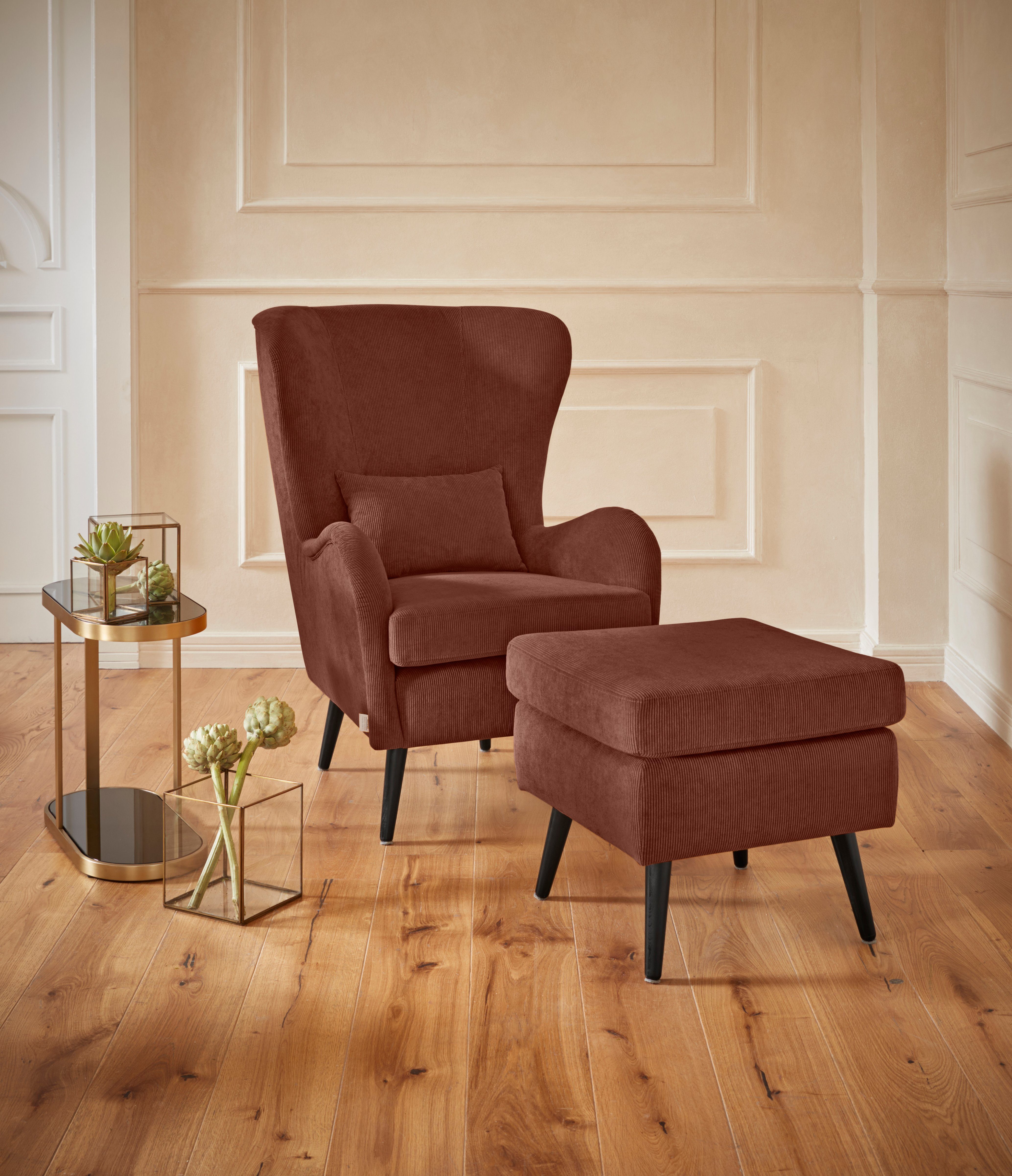 Guido Maria Kretschmer Home&Living Fauteuil Sallito, oorfauteuil, TV-stoel voor woonkamer, ook in velours cord