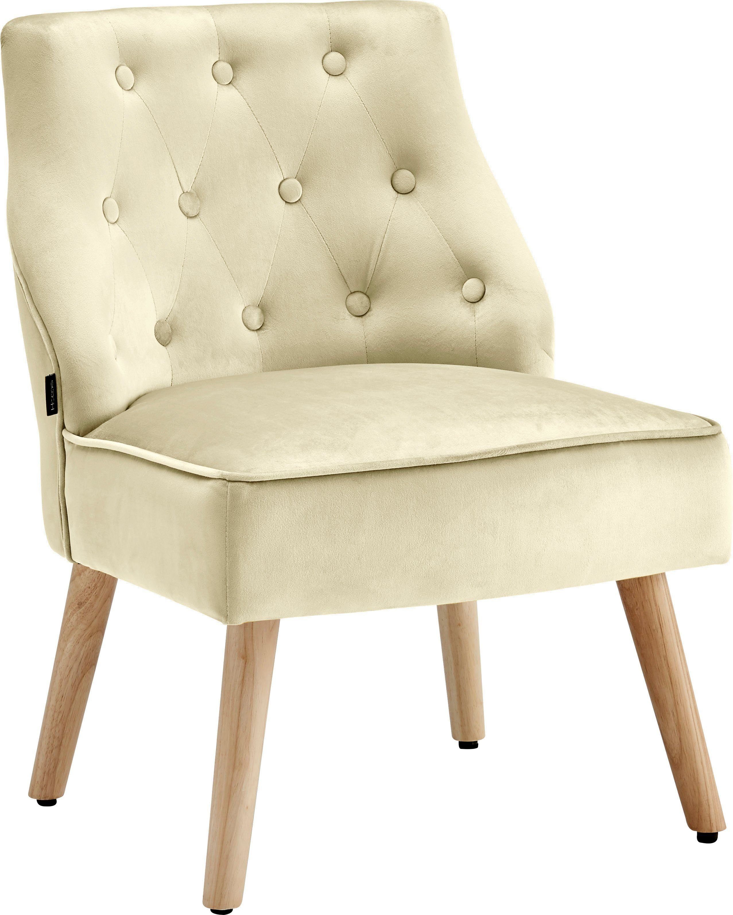 Home affaire Eetkamerstoel Emery set van 2, van mooie zachte fluwelen bekleding, zithoogte 42 cm
