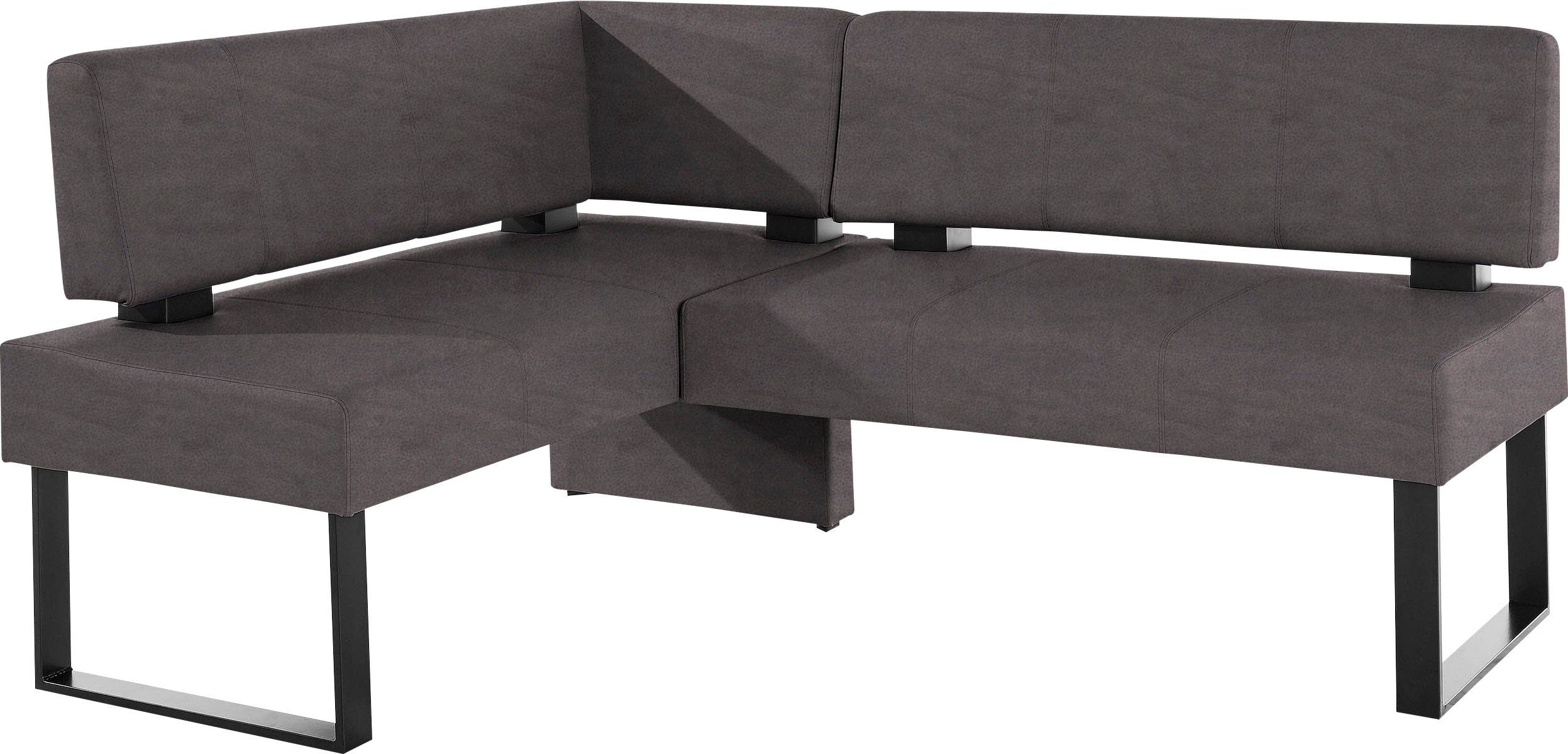 Home affaire Hoekbank Oliver met metalen frame, keukenbank verschillende hoezen cord eetkamerbank ottos choice zwart, hoekbanken, Lange zijde rechts,