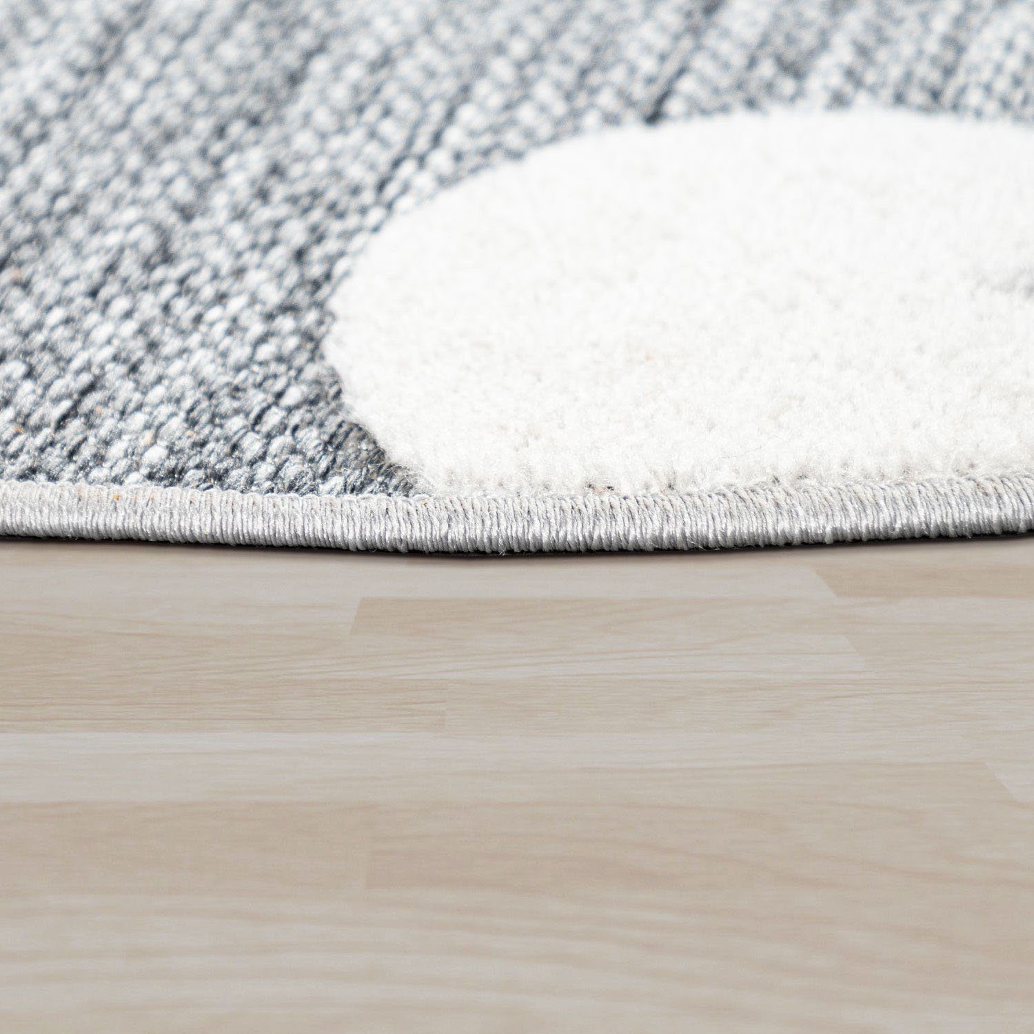 Paco Home Kindervloerkleed Tweet 465 Platweefsel, reliëfeffect, motief maan & sterren, geschikt voor buiten