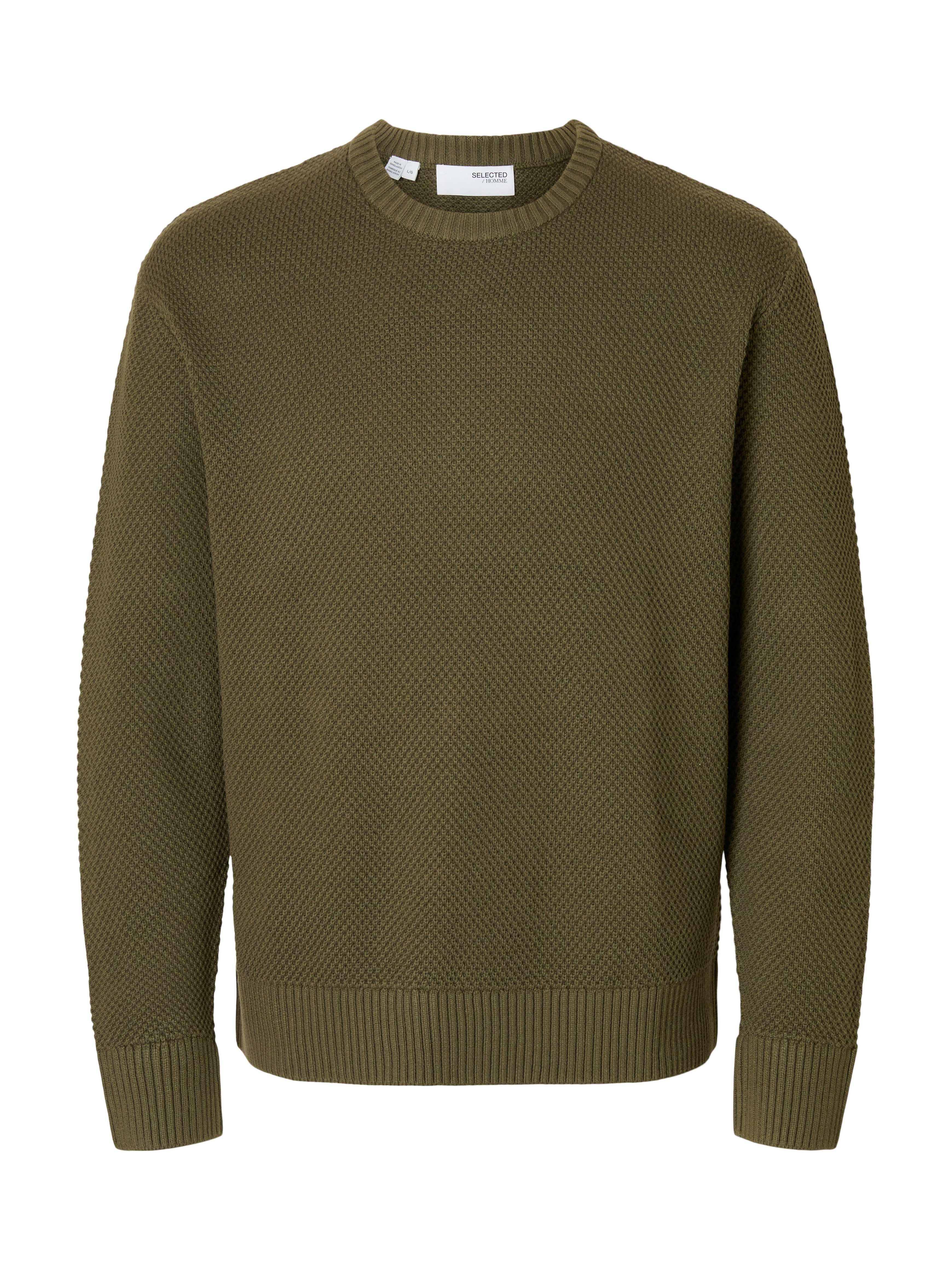 SELECTED HOMME Trui met ronde hals SLHHENNY LS KNIT RELAXED CREW NECK D