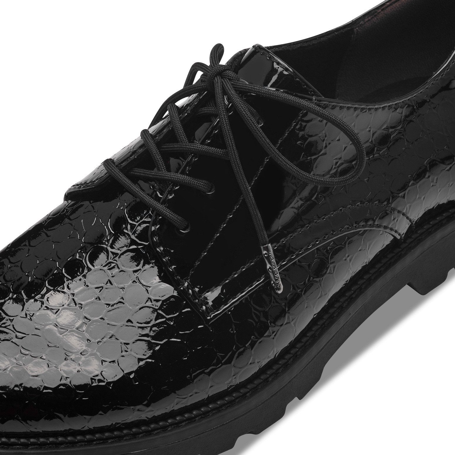 Tamaris Veterschoenen businessschoen, lage schoen met glanzende uitstraling