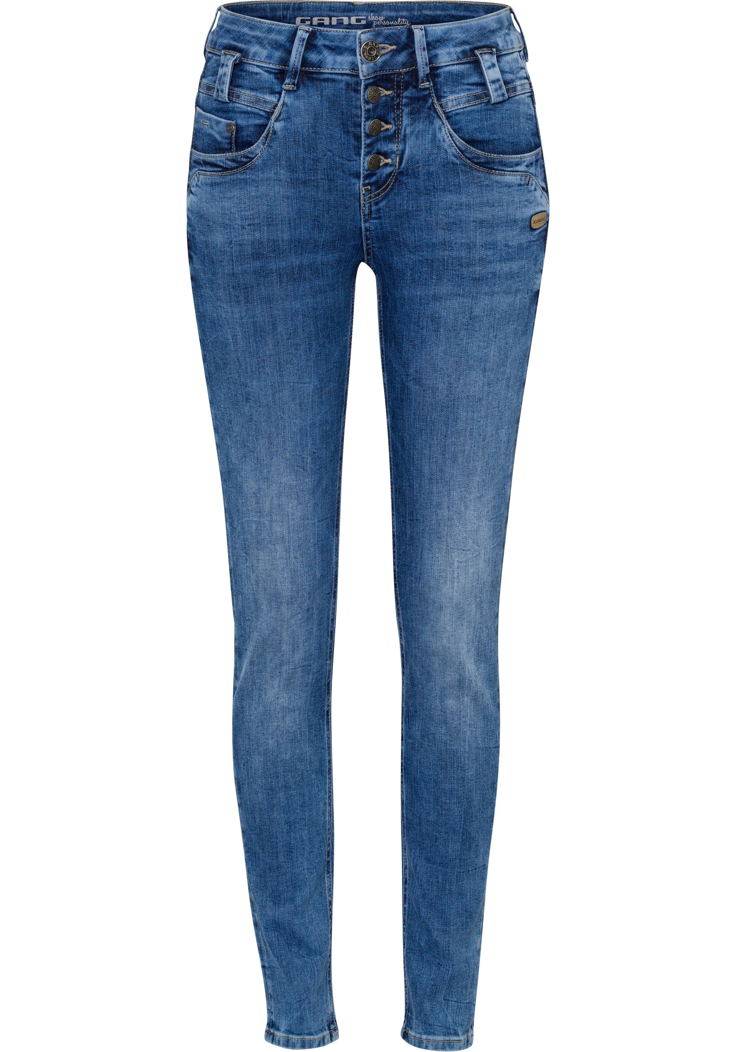 GANG Slim fit jeans 94CARLI met open knoopsluiting