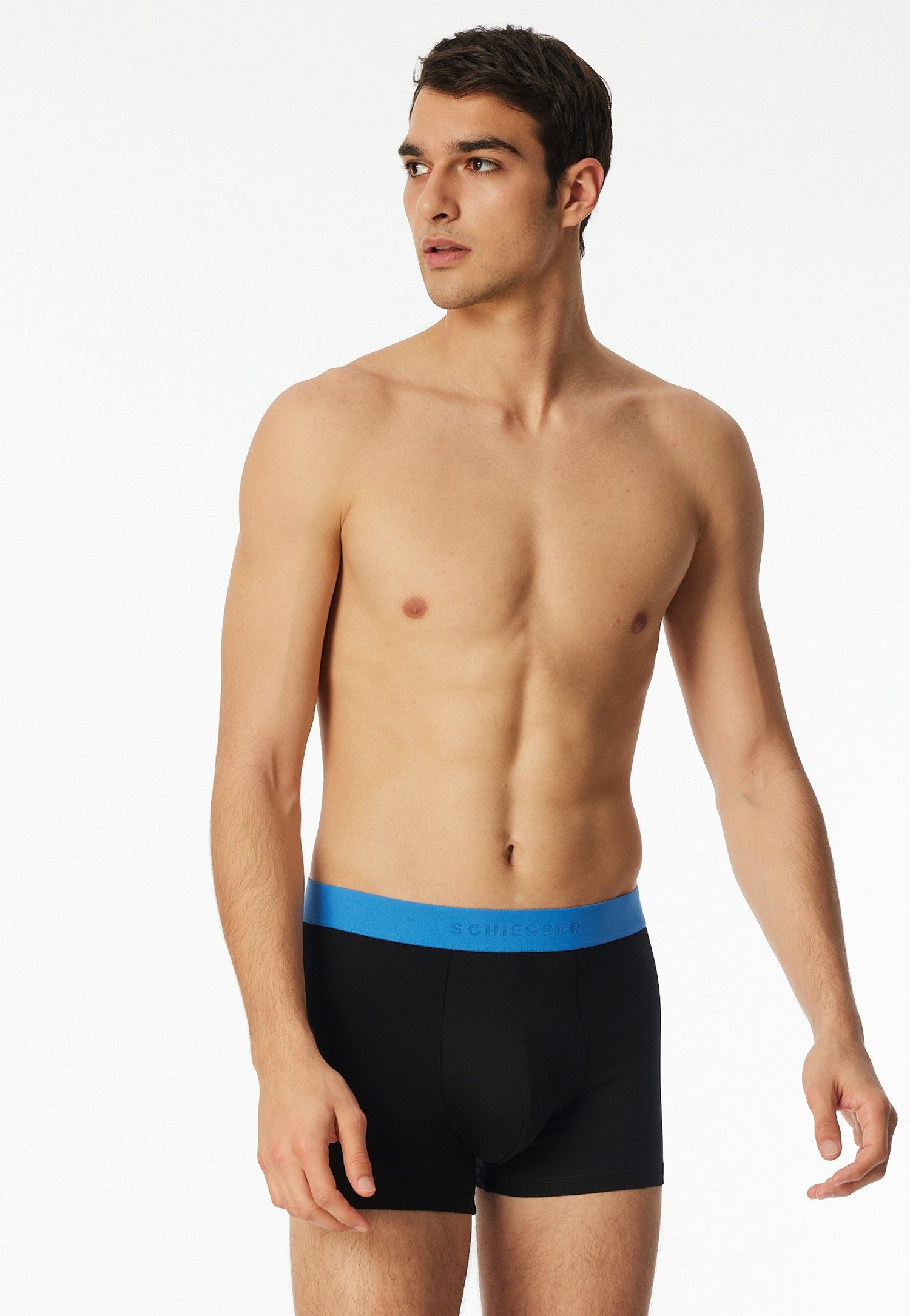 Schiesser Boxershort 95/5 Multipacks met gekleurd sportief logo-webgummiband (3 stuks)