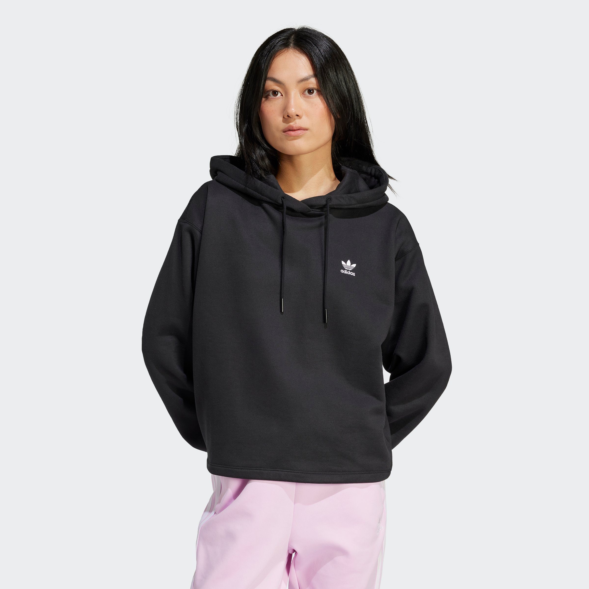 Adidas Originals Hoodie met extra brede schouders en labelstitching