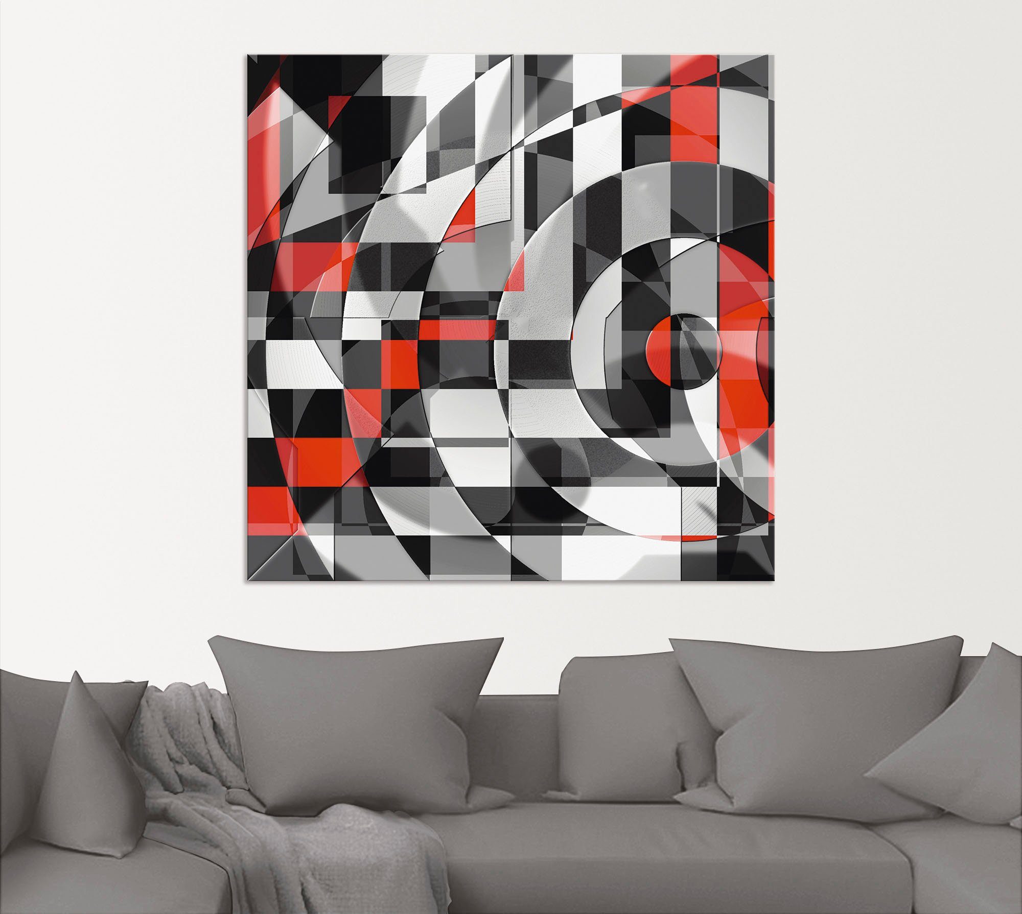 Artland Artprint Zwart-wit raakt rood versie 1 als artprint van aluminium, artprint voor buiten, artprint op linnen in verschillende maten