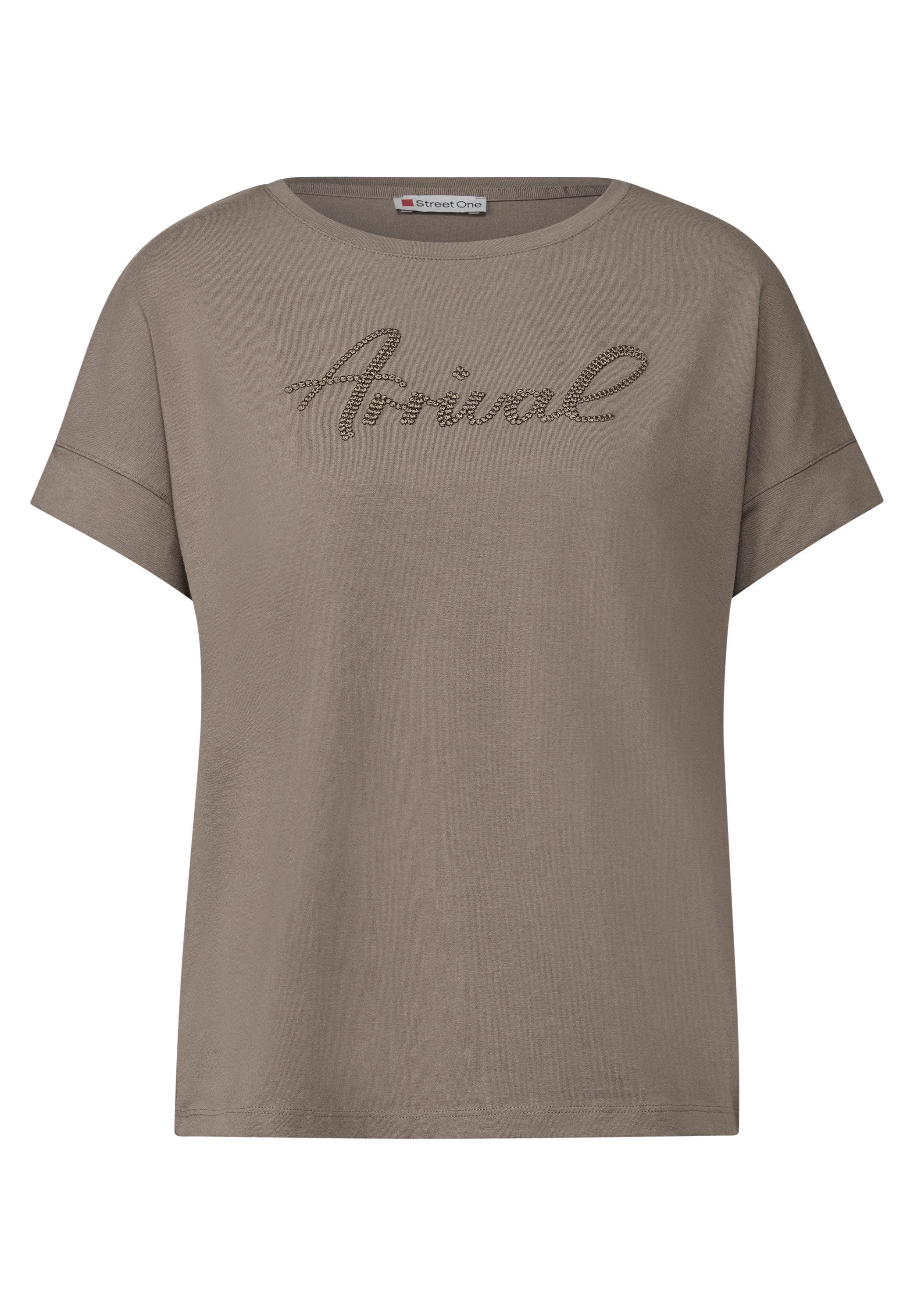 STREET ONE Shirttop met tekstborduursel