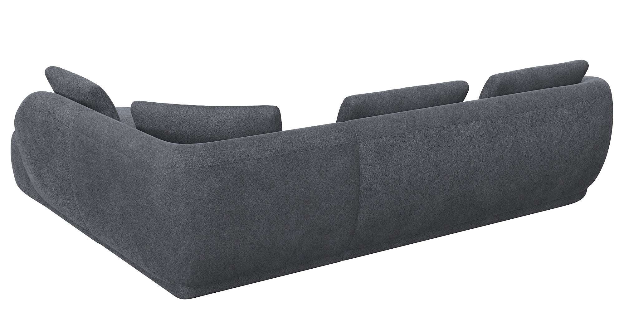 FLEXLUX Hoekbank Torino, rond, L-vorm, bankhoek met ottomane Modern, organisch bankontwerp, koudschuim, golfvering