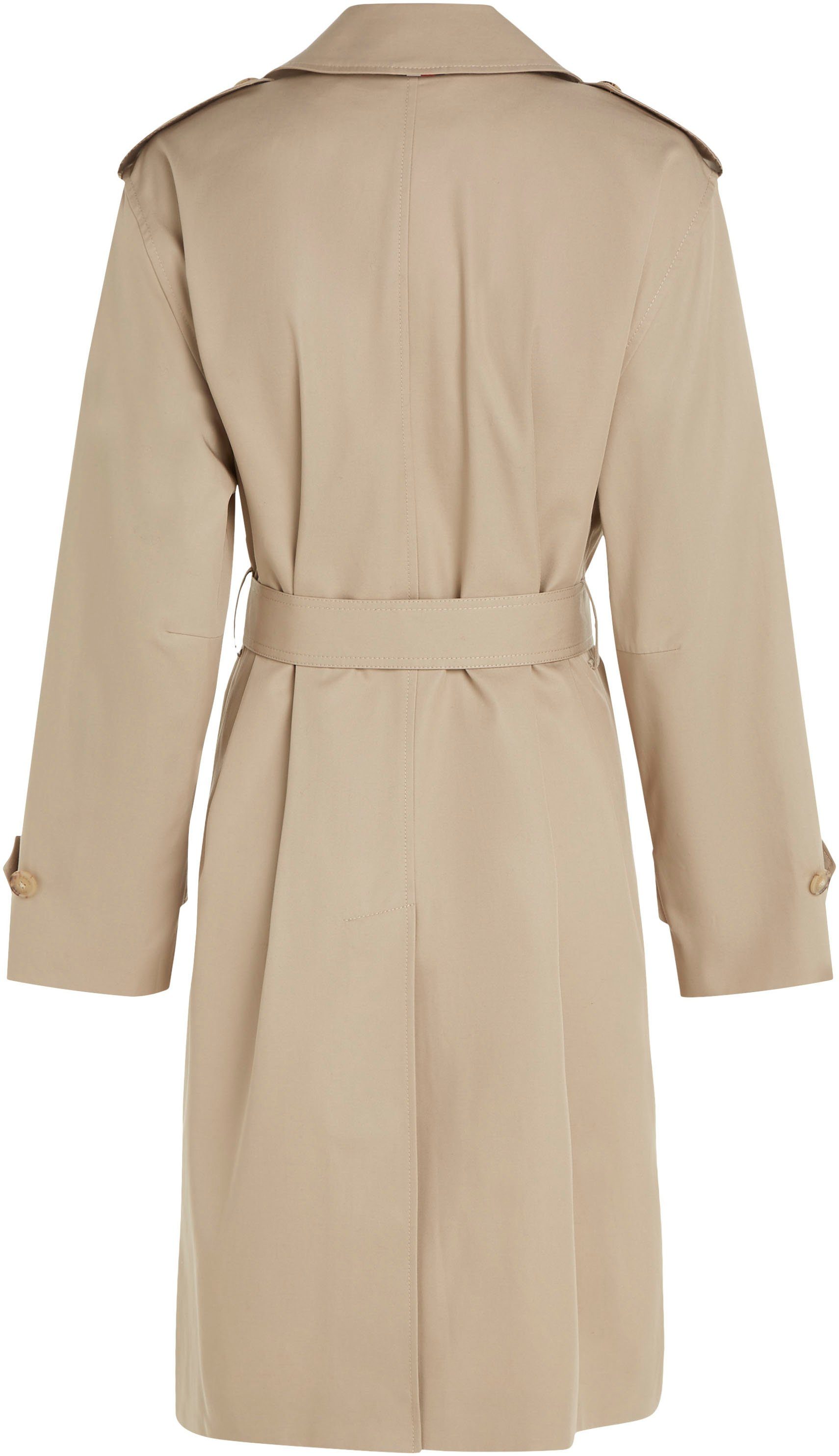 Tommy Hilfiger Trenchcoat COTTON SB BELTED COAT met geknoopte schouderbanden