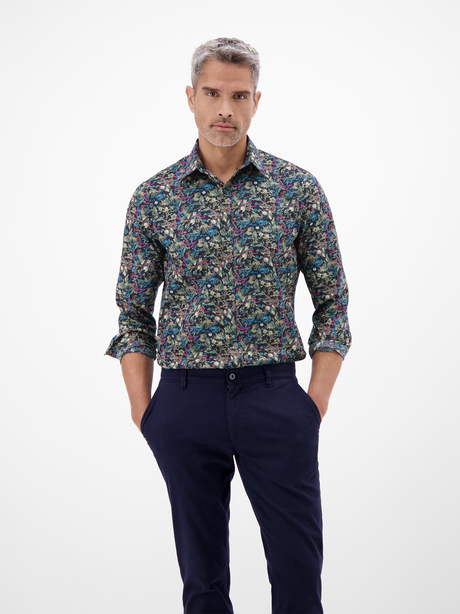 Lerros Overhemd met lange mouwen LERROS Modieus poplin overhemd voor heren