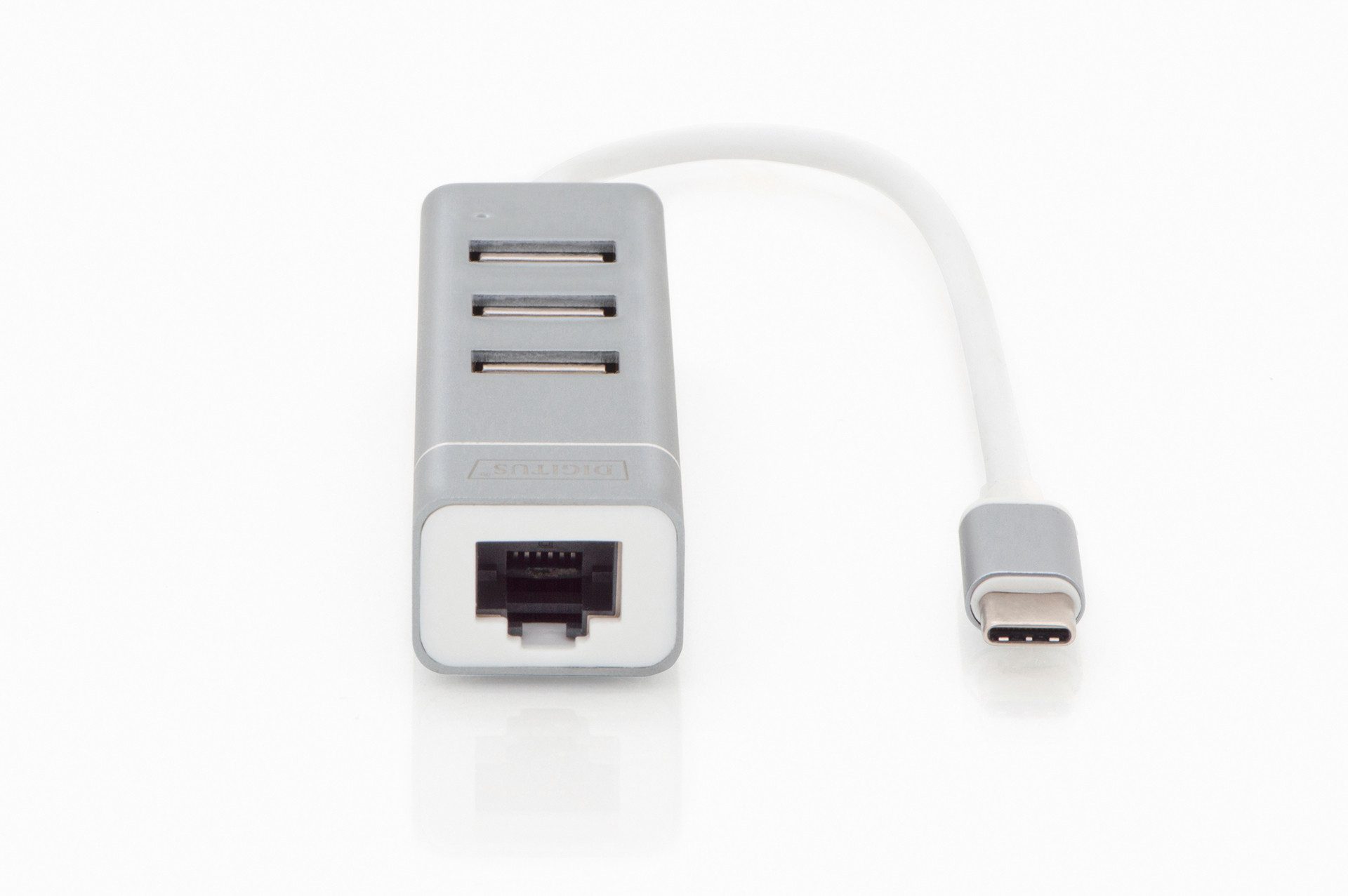 Digitus Laptop-dockingstation USB 2.0 3-Poorts Hub & FE LAN-Adapter Type C Aansluiting