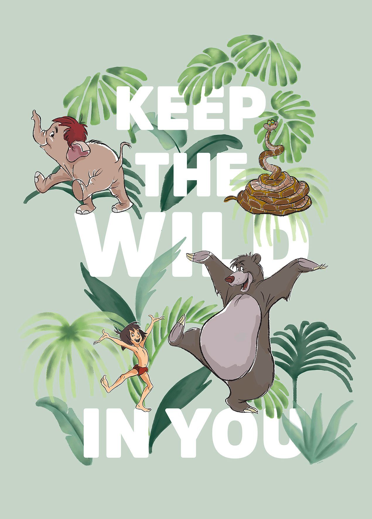 Komar wanddecoratie Jungle Book Keep the Wild, zonder lijst