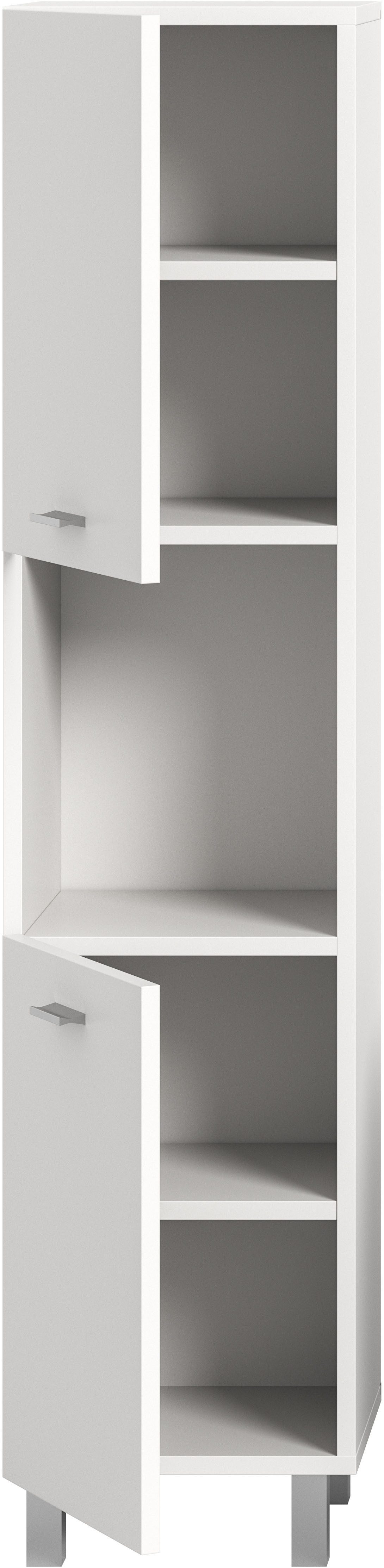 welltime Hoge kast Tampa, hoogte 125cm, hangend of staand te monteren Badkamerkast, hangkast badkamer, badkamer, badkamermeubels