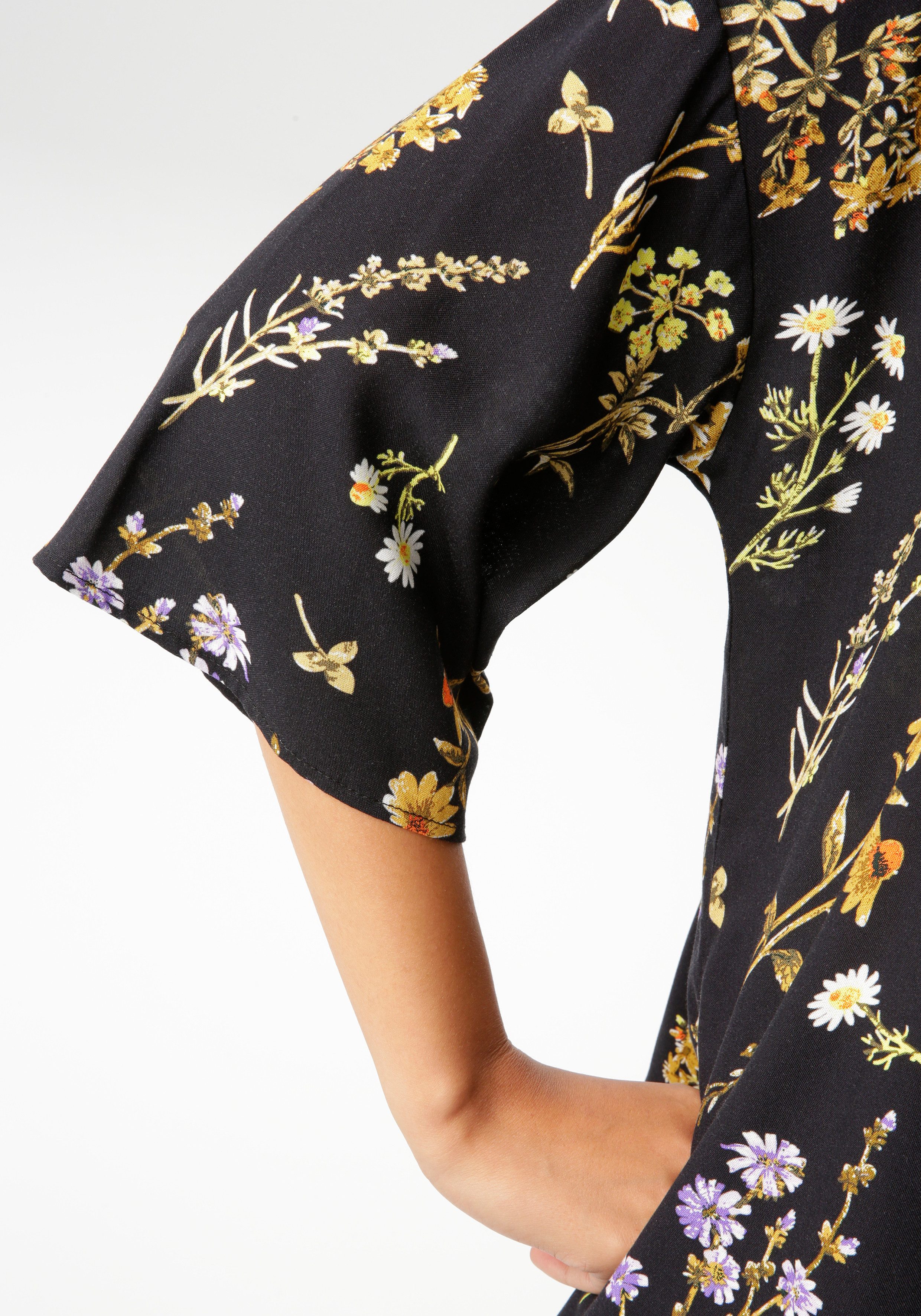 Aniston CASUAL Blouse zonder sluiting met kleurharmonische bloemenprint - nieuwe collectie