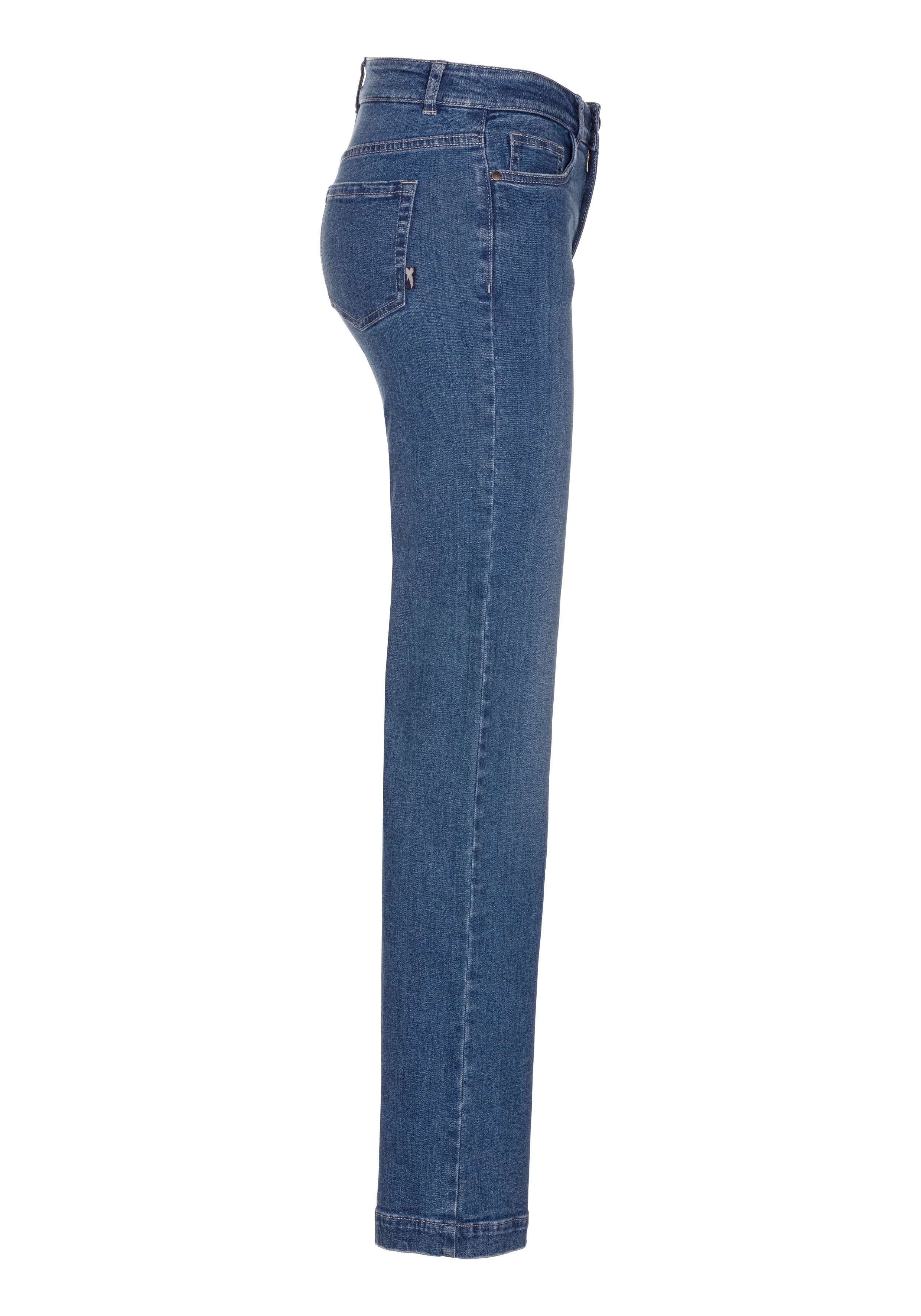 Arizona Rechte jeans wijde pasvorm, used-look-wassing, hoge taille