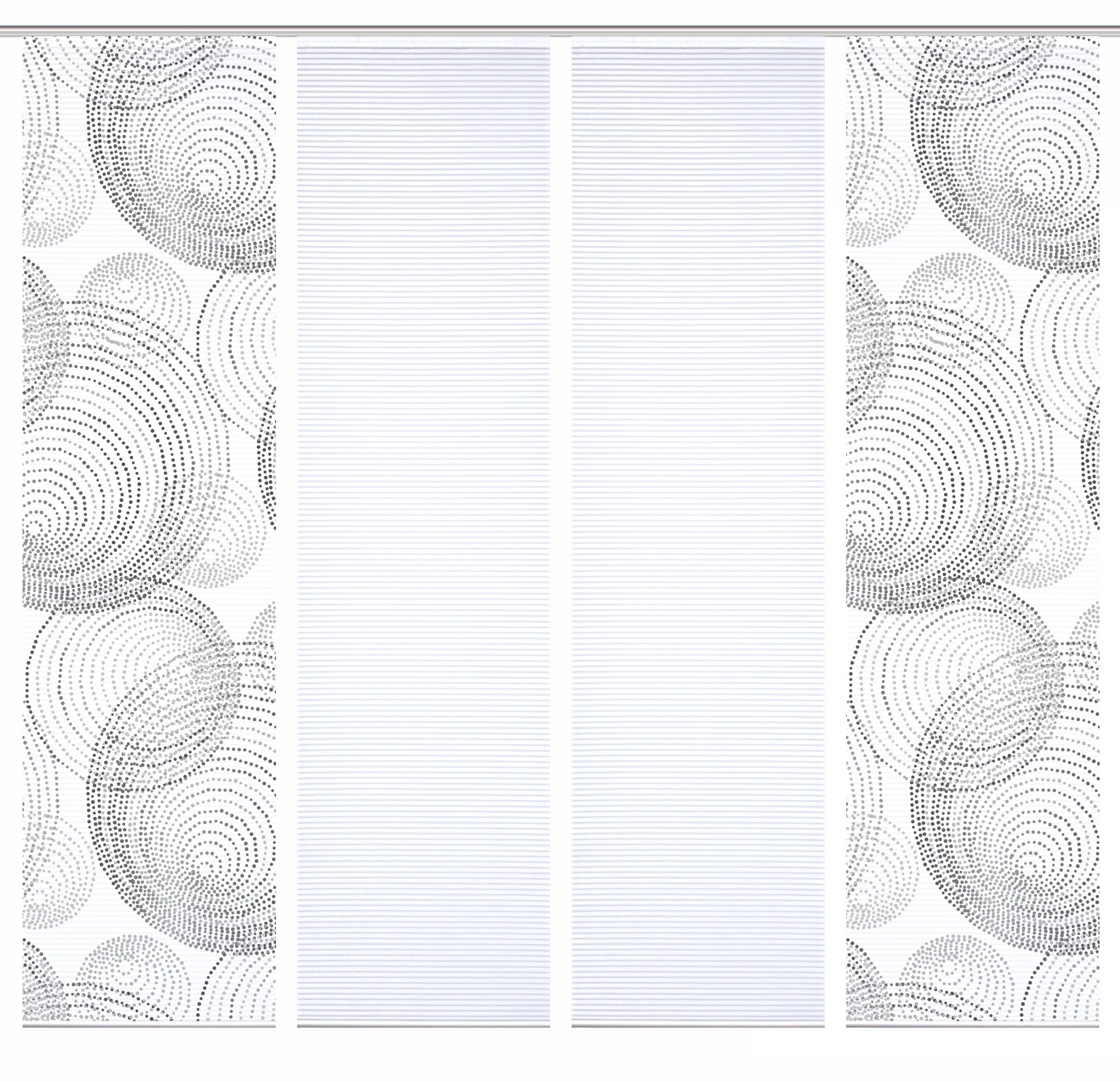 HOME in green Paneelgordijn Spiro SET DIGITALE PRINT, BAMBOELOOK GERECYCLED (4 stuks)