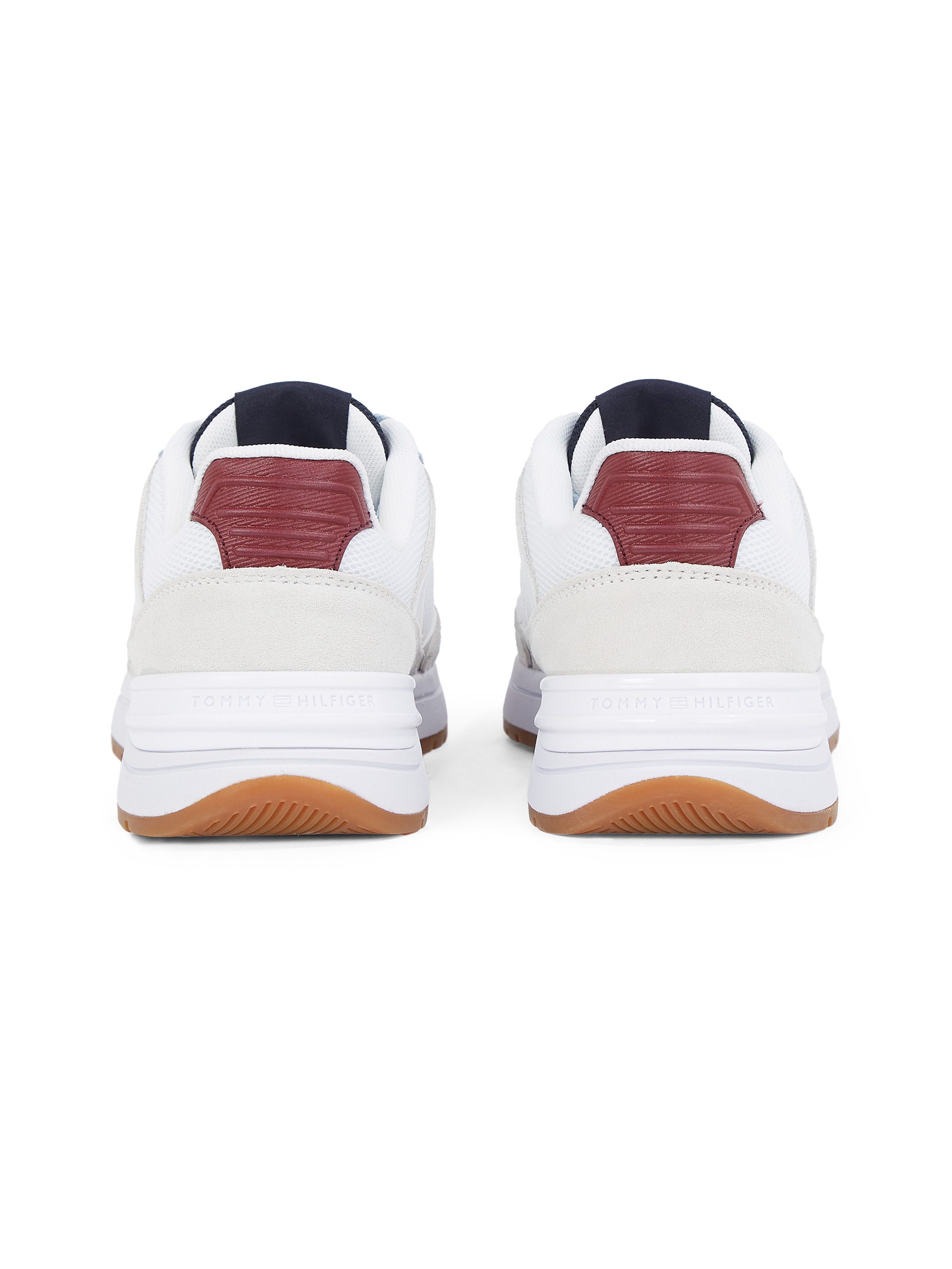 Tommy Hilfiger Sneakers met sleehak CASUAL FASHION RUNNER MIX , vrijetijdsschoen, lage schoen, veterschoen in contrast-look