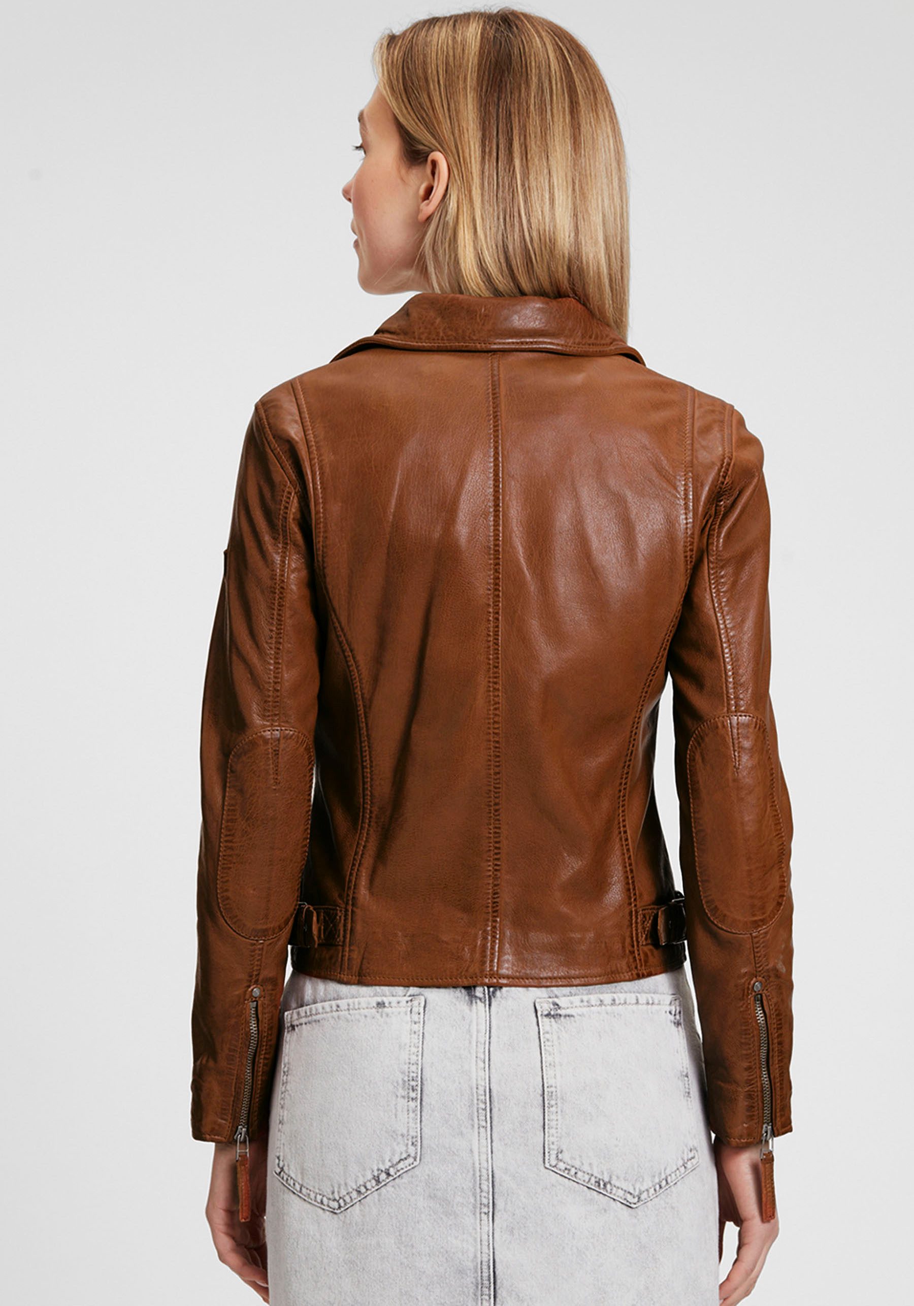 OTTO Mauritius Leren jack MWPaige in bikerstijl asymmetrische rits reverskraag