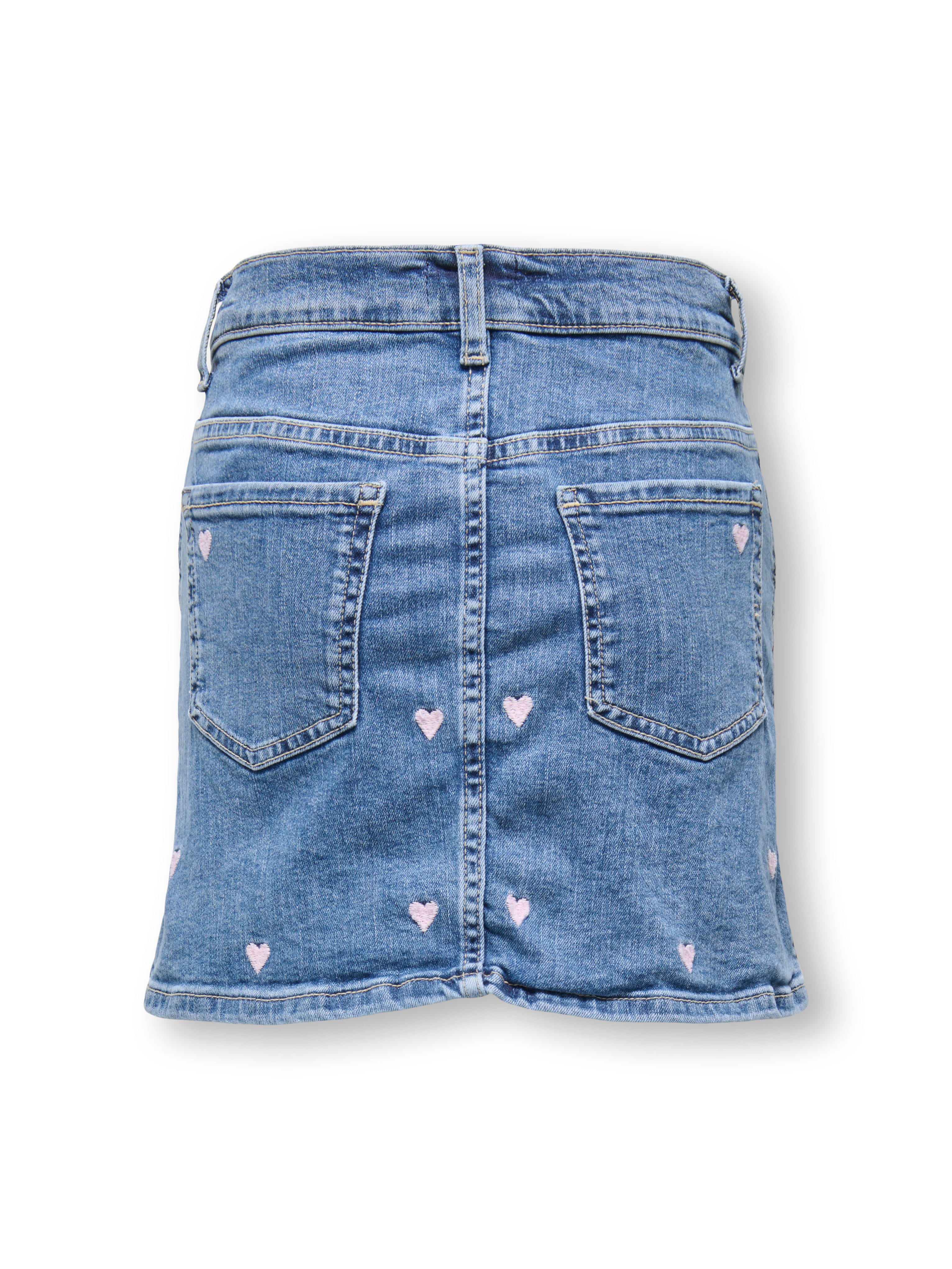 KIDS ONLY Jeans rok KOGHOXTON HEART EMBROIDERY DNM SKIRT