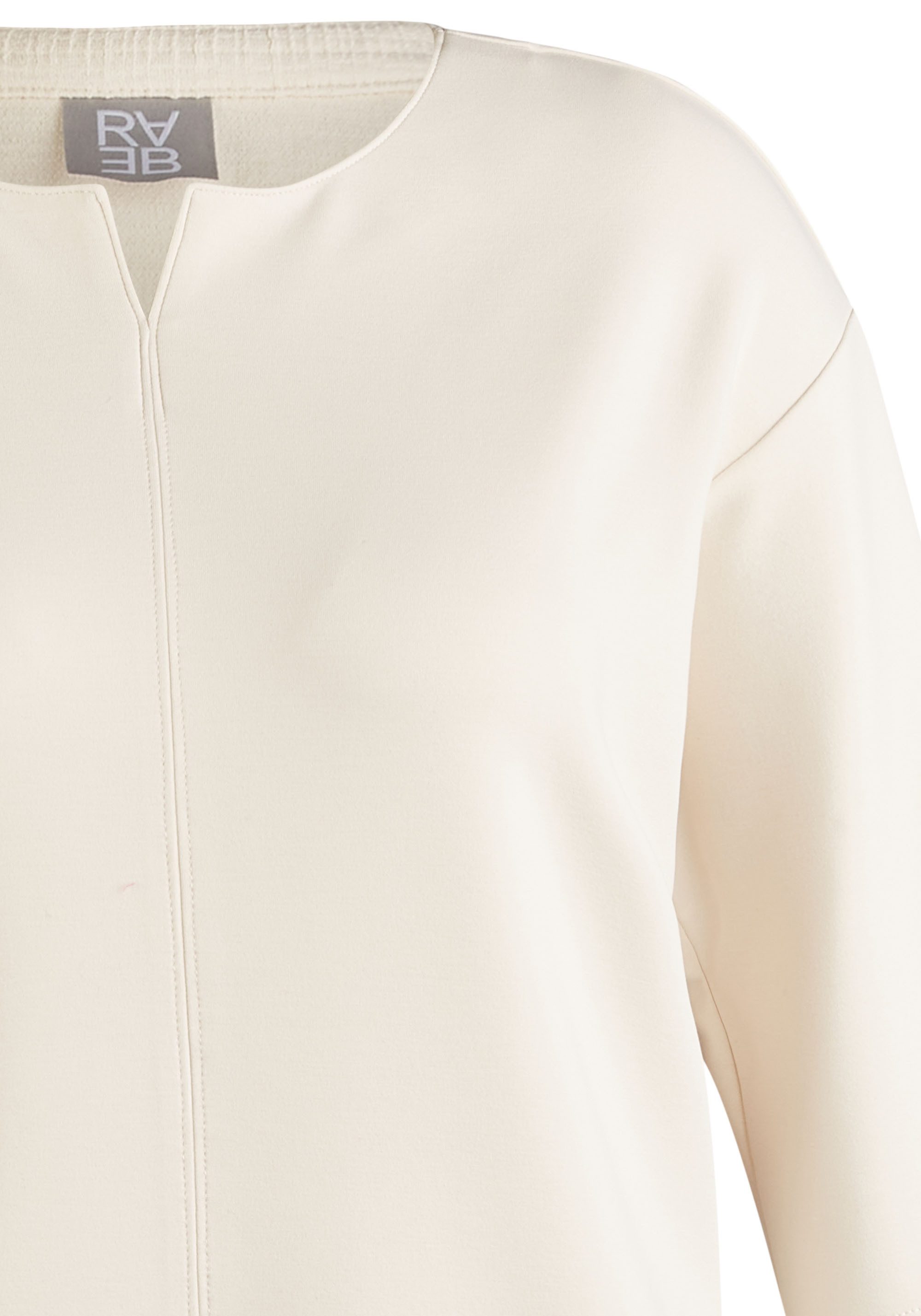 Rabe Shirt met 3/4 mouwen met v-split en contrastnaden