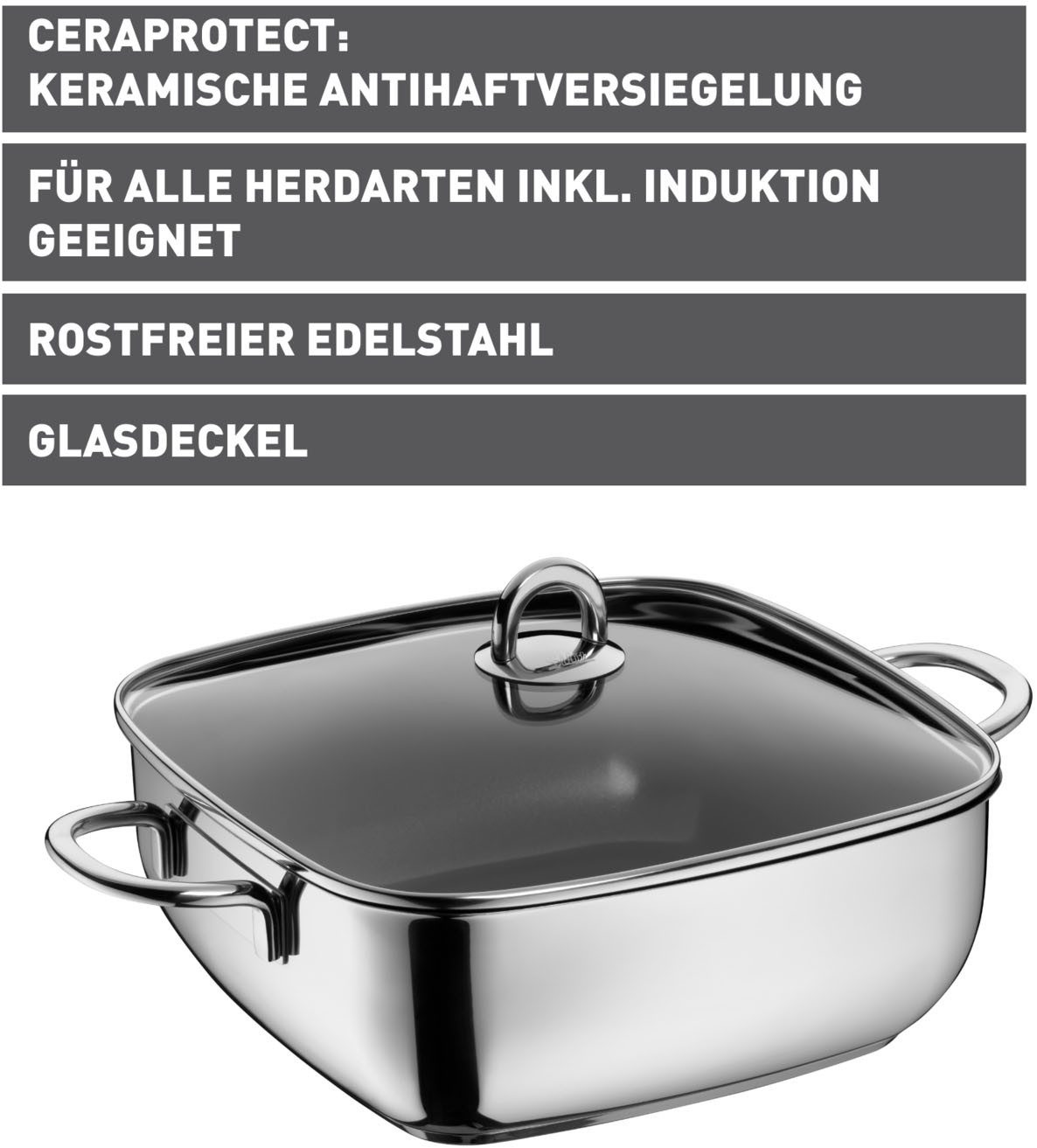 Silit Braadpan Studio, gecoate braadpan inductie ovenbestendig tot 180°c, geschikt voor alle gangbare fornuizen