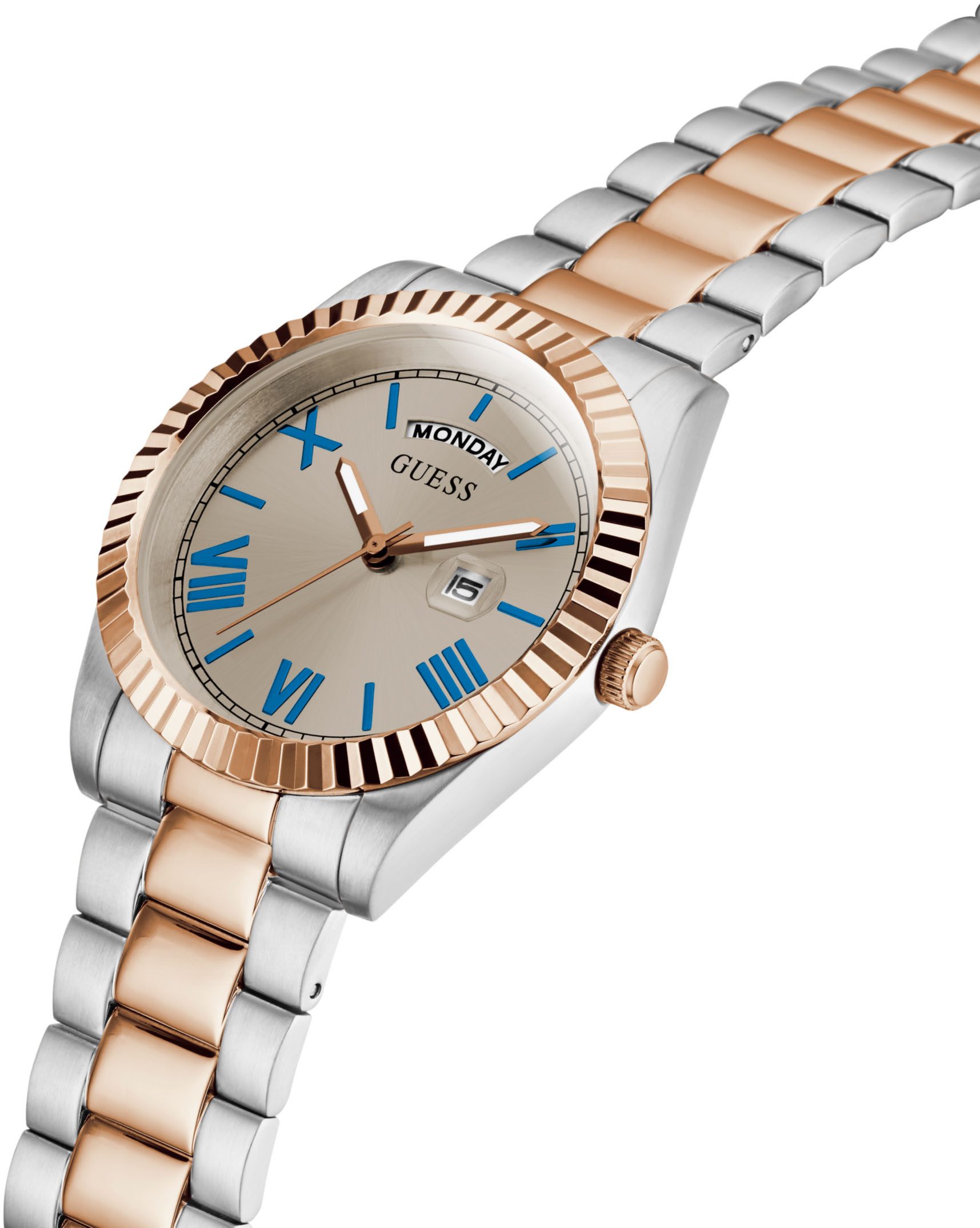 Guess Kwartshorloge CONNOISSEUR Armbandhorloge, herenhorloge, datum, weekdag, roestvrijstalen band
