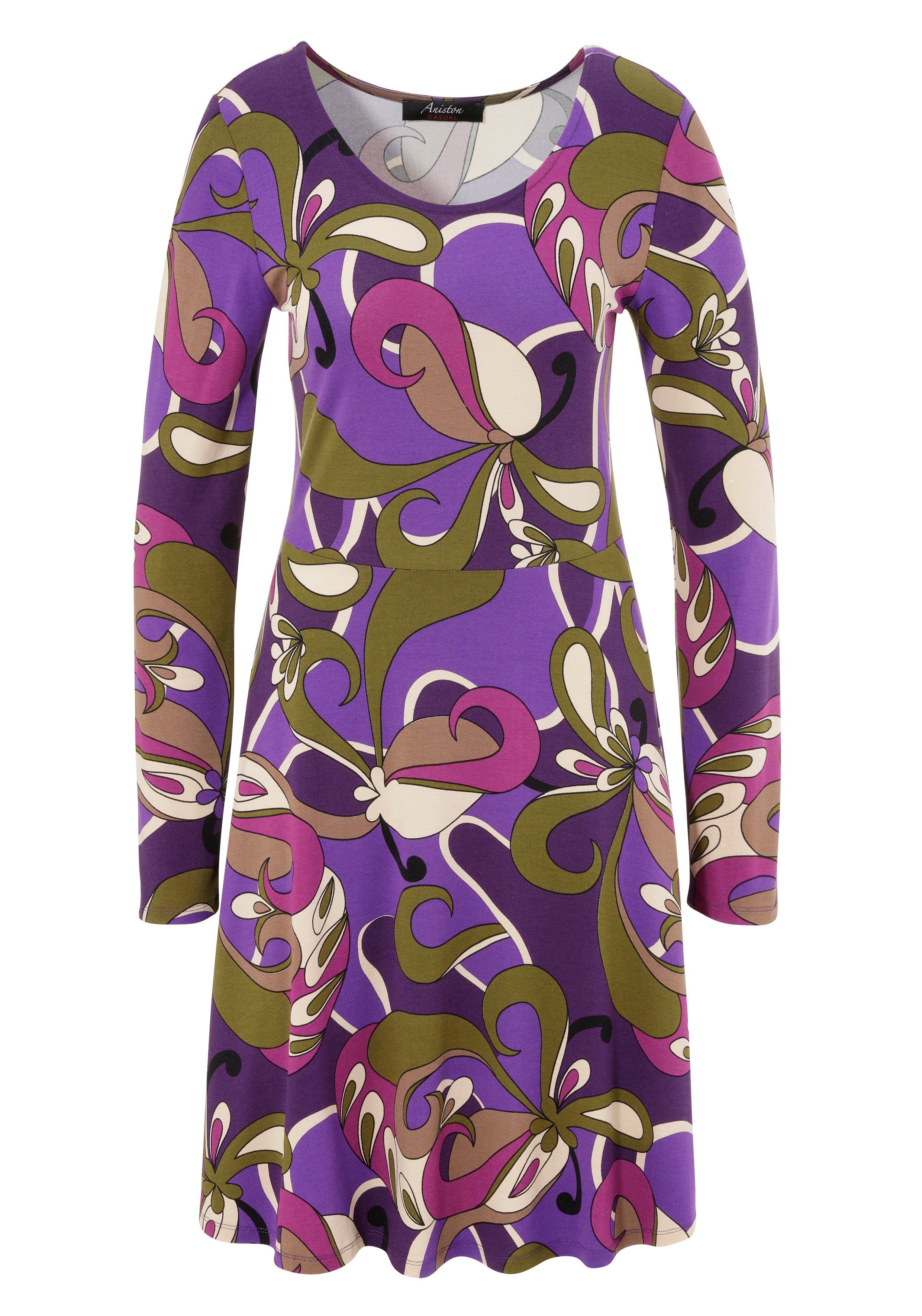 Aniston CASUAL Jerseyjurk met extravagante, grafische print