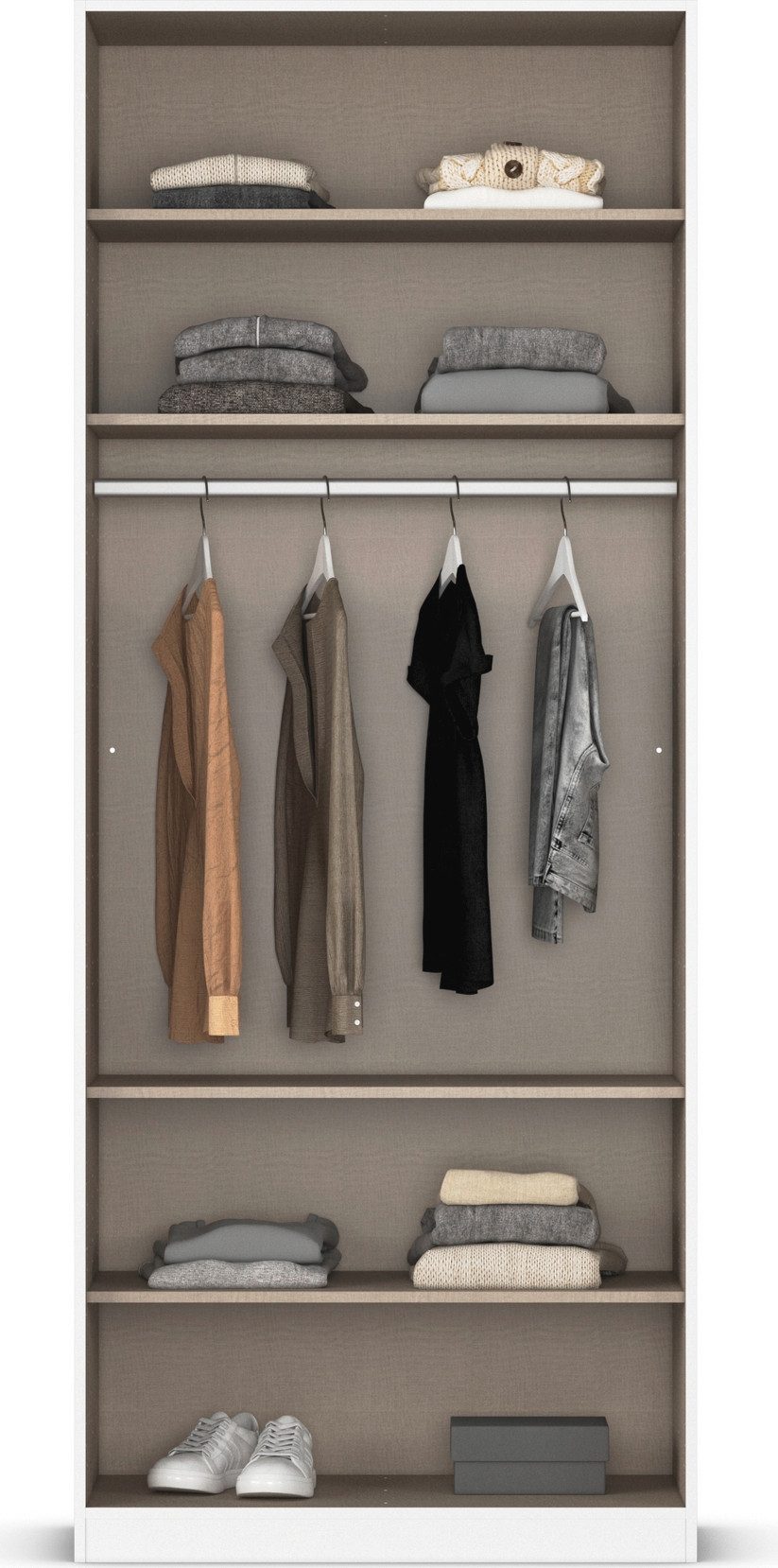 rauch Draaideurkast Kledingkasten kast garderobe AGORDO met glazen front doordachte binnenuitrusting, in 6 breedtes en 2 hoogtes made in germany
