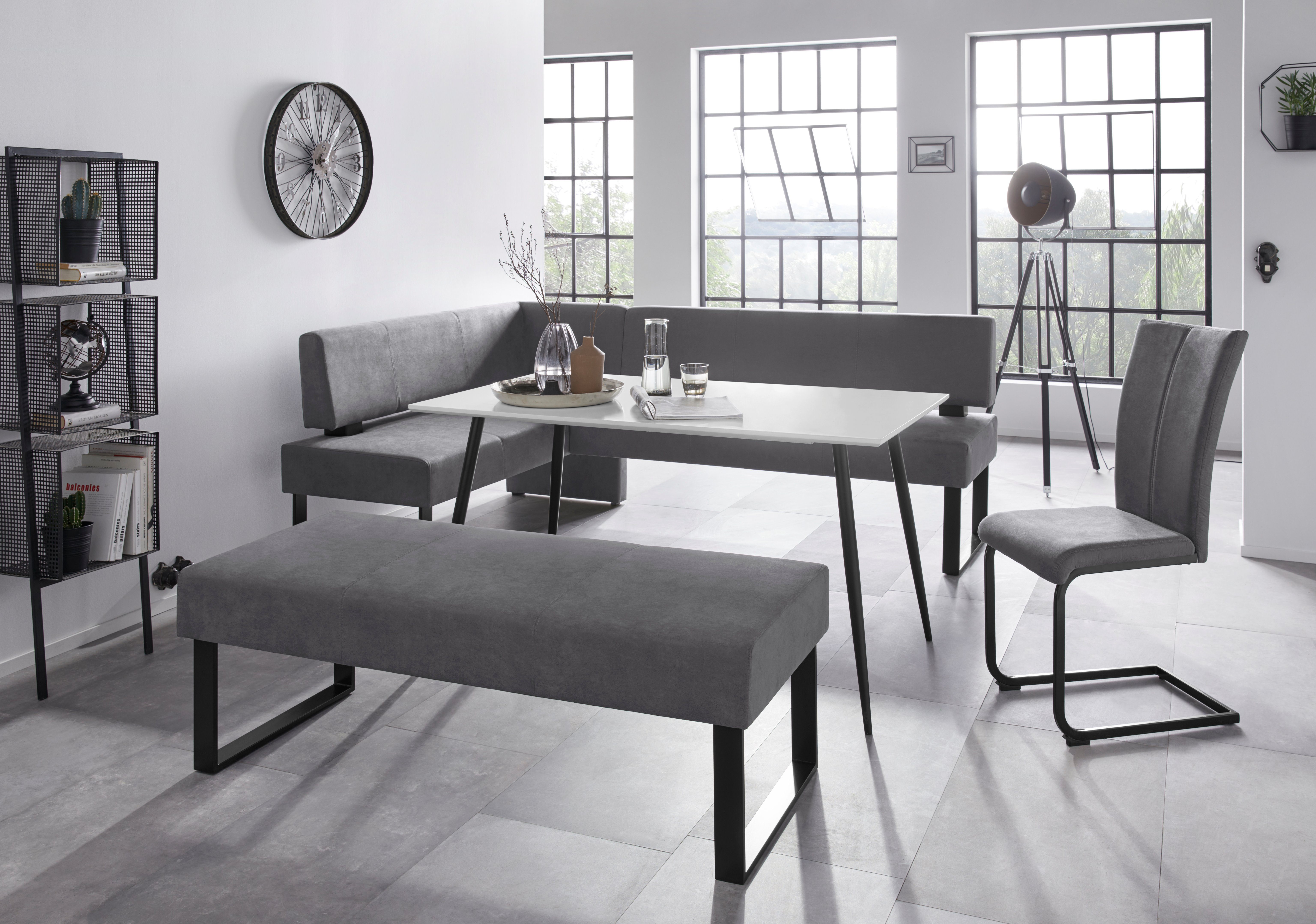 Home affaire Hoekbank Oliver met metalen frame, keukenbank verschillende hoezen cord eetkamerbank ottos choice