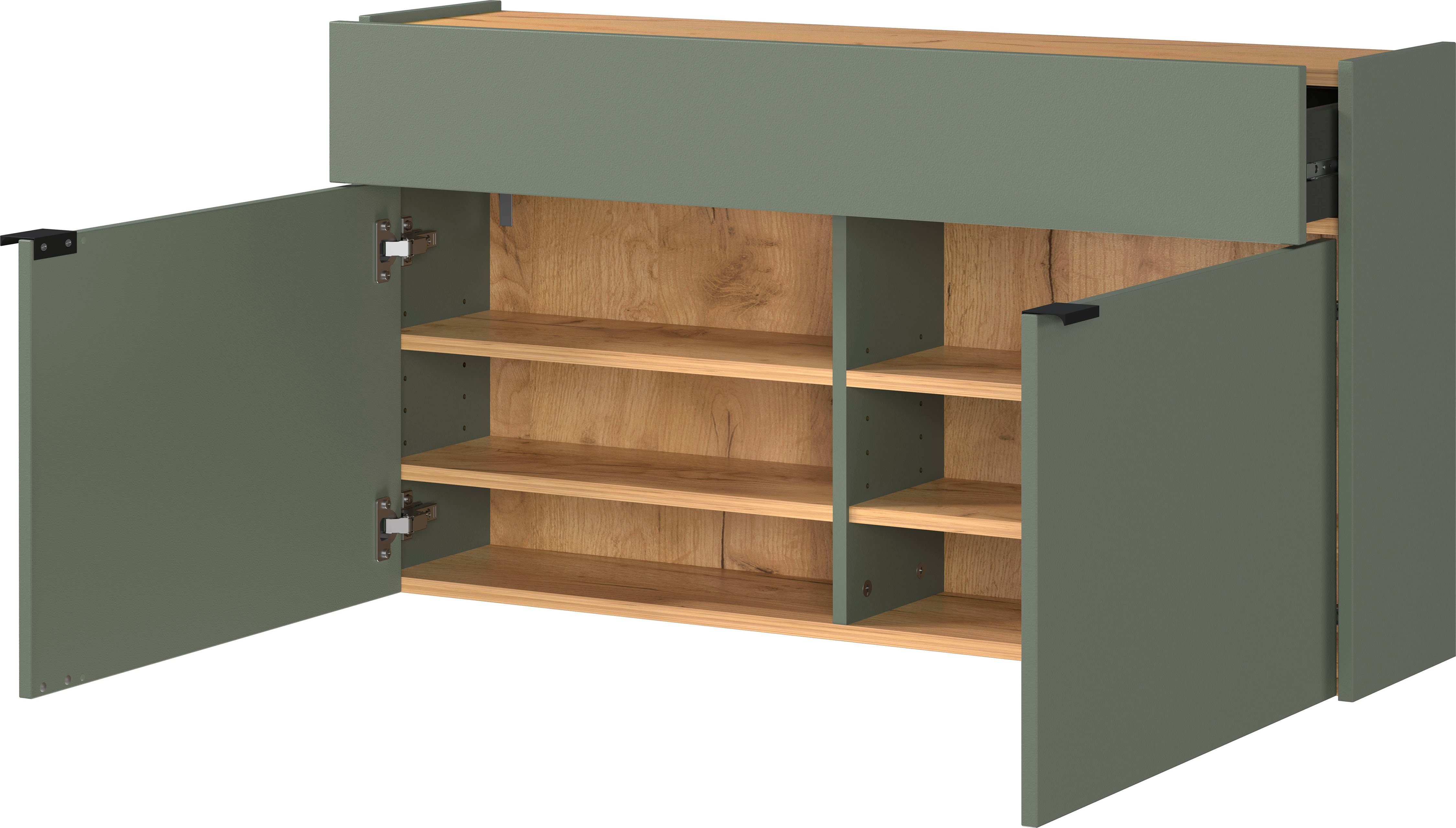 GERMANIA Halmeubelset Ameca met multifunctionele kast, spiegel en kapstokpaneel, geringe diepte (set, 3-delig)