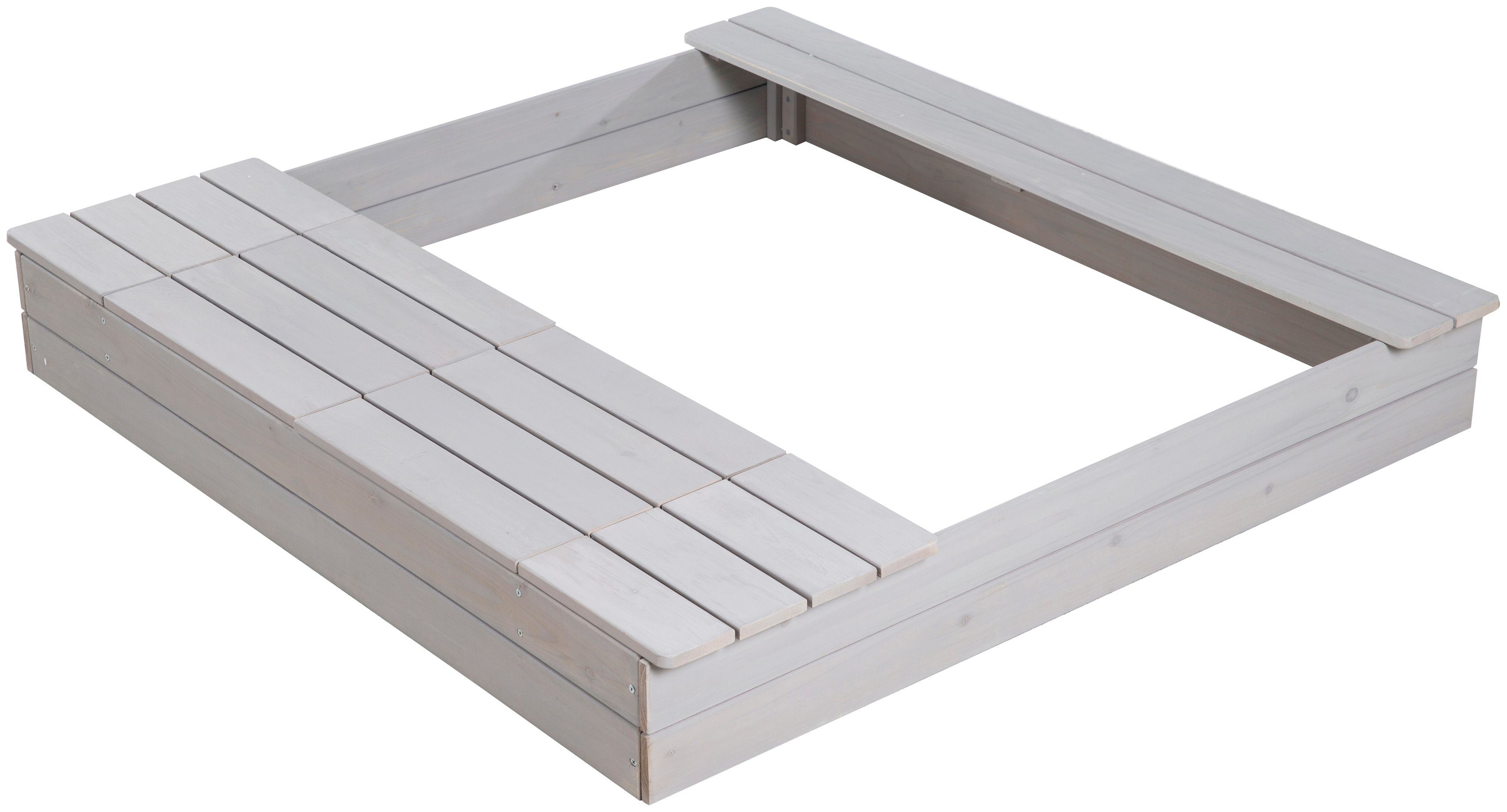 Roba® Zandbak Outdoor+ 2 speelbassins en 4 afneembare zitplaatsen, hxbxd: 17,5x125x120 cm
