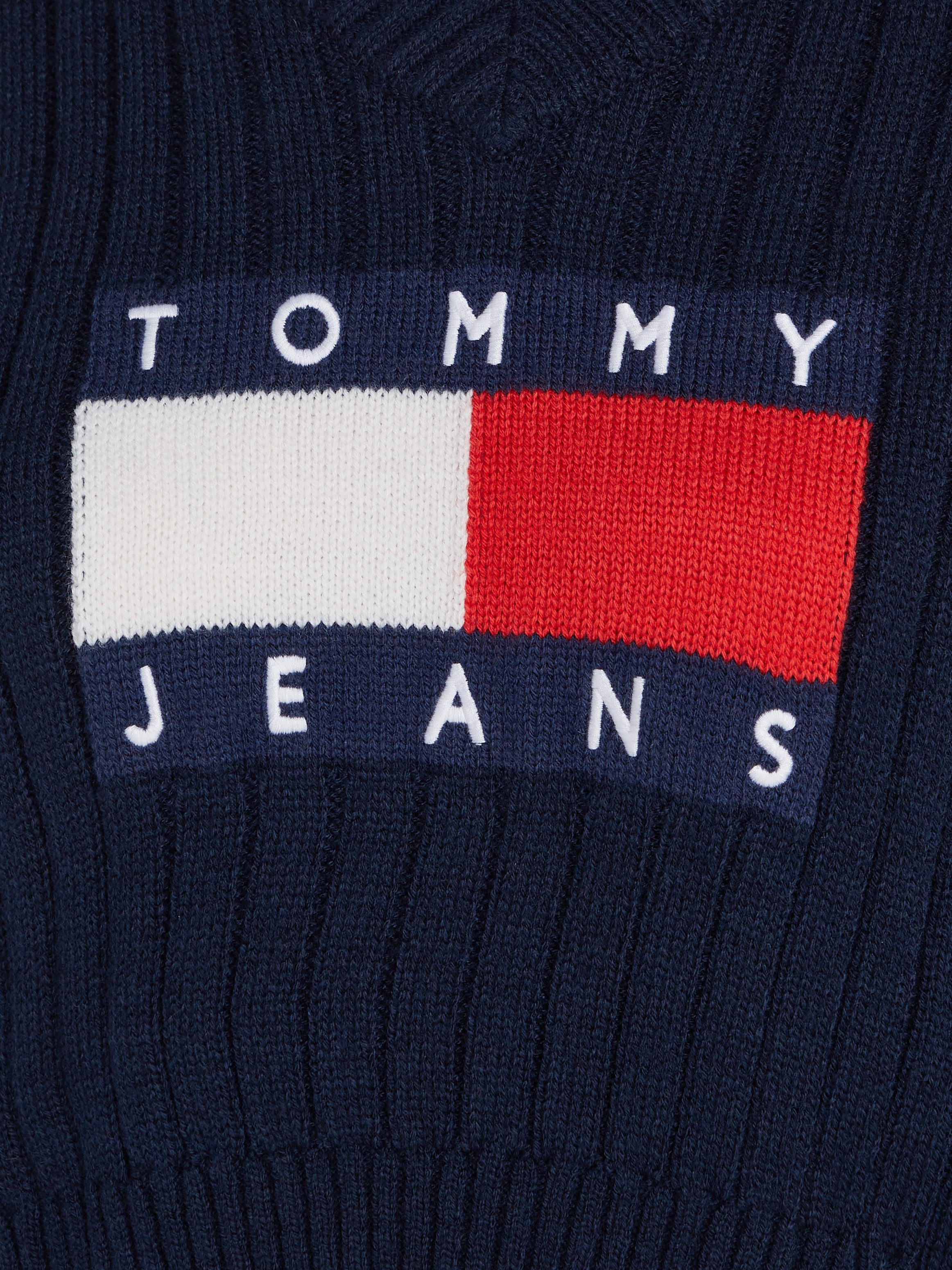 TOMMY JEANS Gebreide trui TJW VNCK CENTER FLAG SWEATER EXT