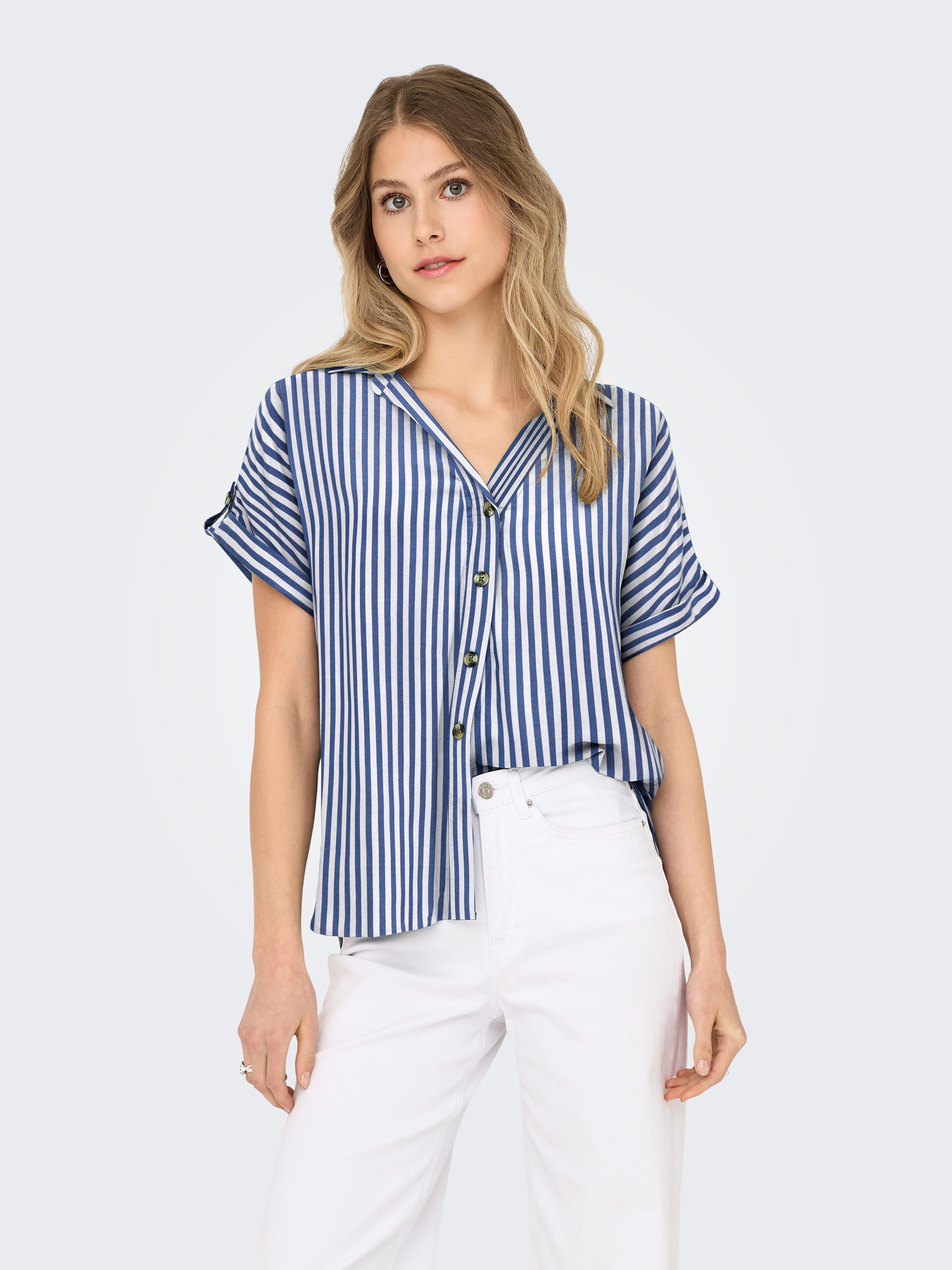 Only Blouse met korte mouwen ONLYASMIN SHIRT S/S WVN NOOS