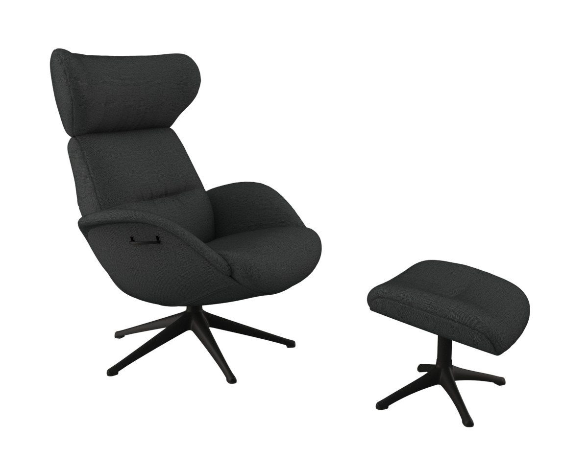 FLEXLUX Relaxfauteuil Relaxchairs More Eersteklas comfort, rug- en hoofdsteunverstelling, draaibaar, zwarte voet