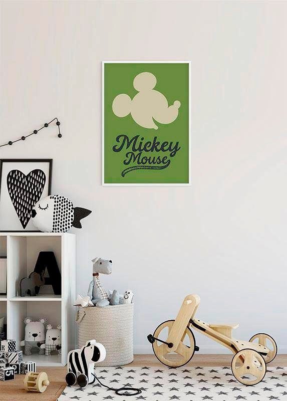 Komar Wanddecoratie Mickey Mouse Green head Wanddecoratie voor de kinderkamer - zonder lijst (1 stuk)
