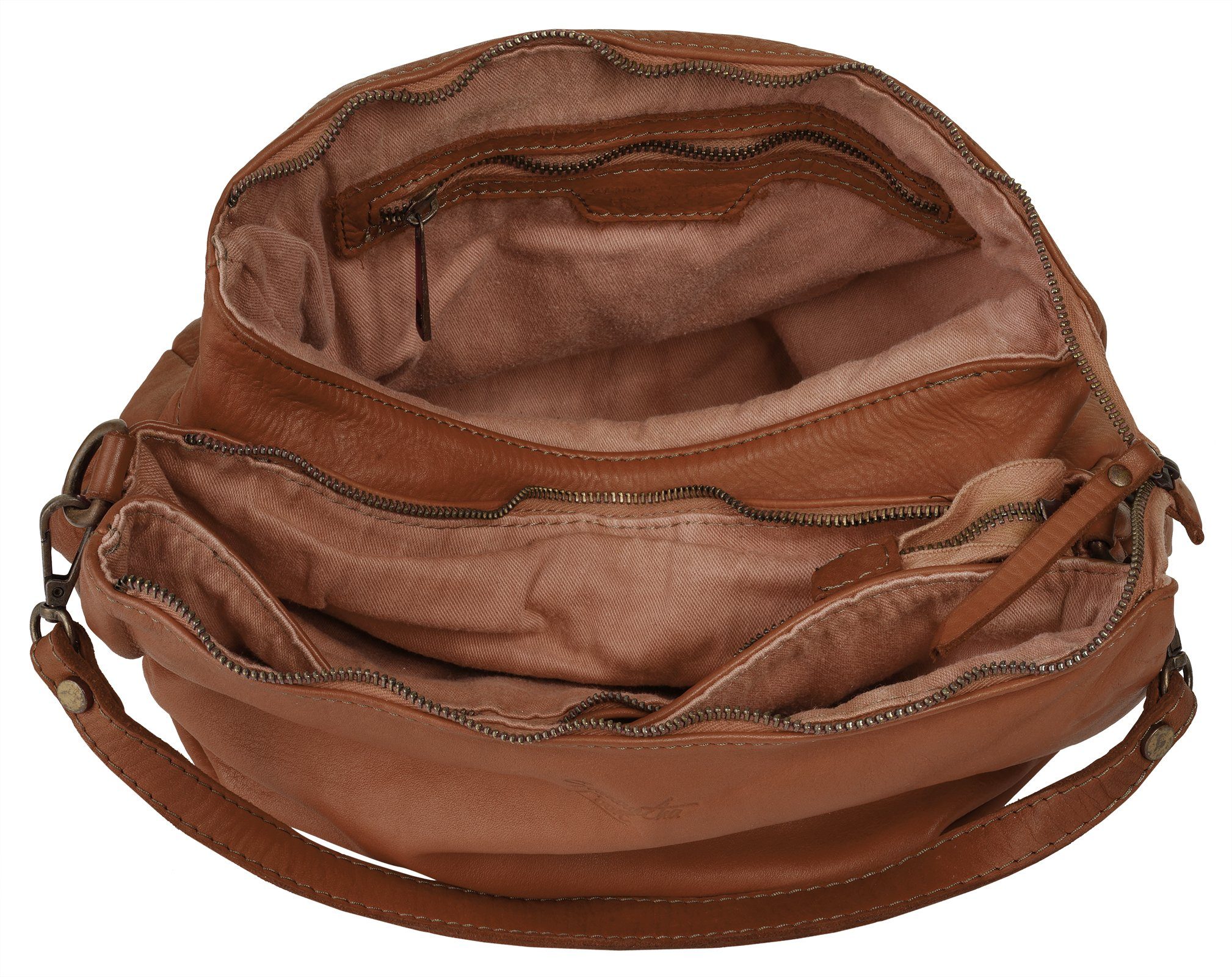 Samantha Look Schoudertas echt leer, made in italy