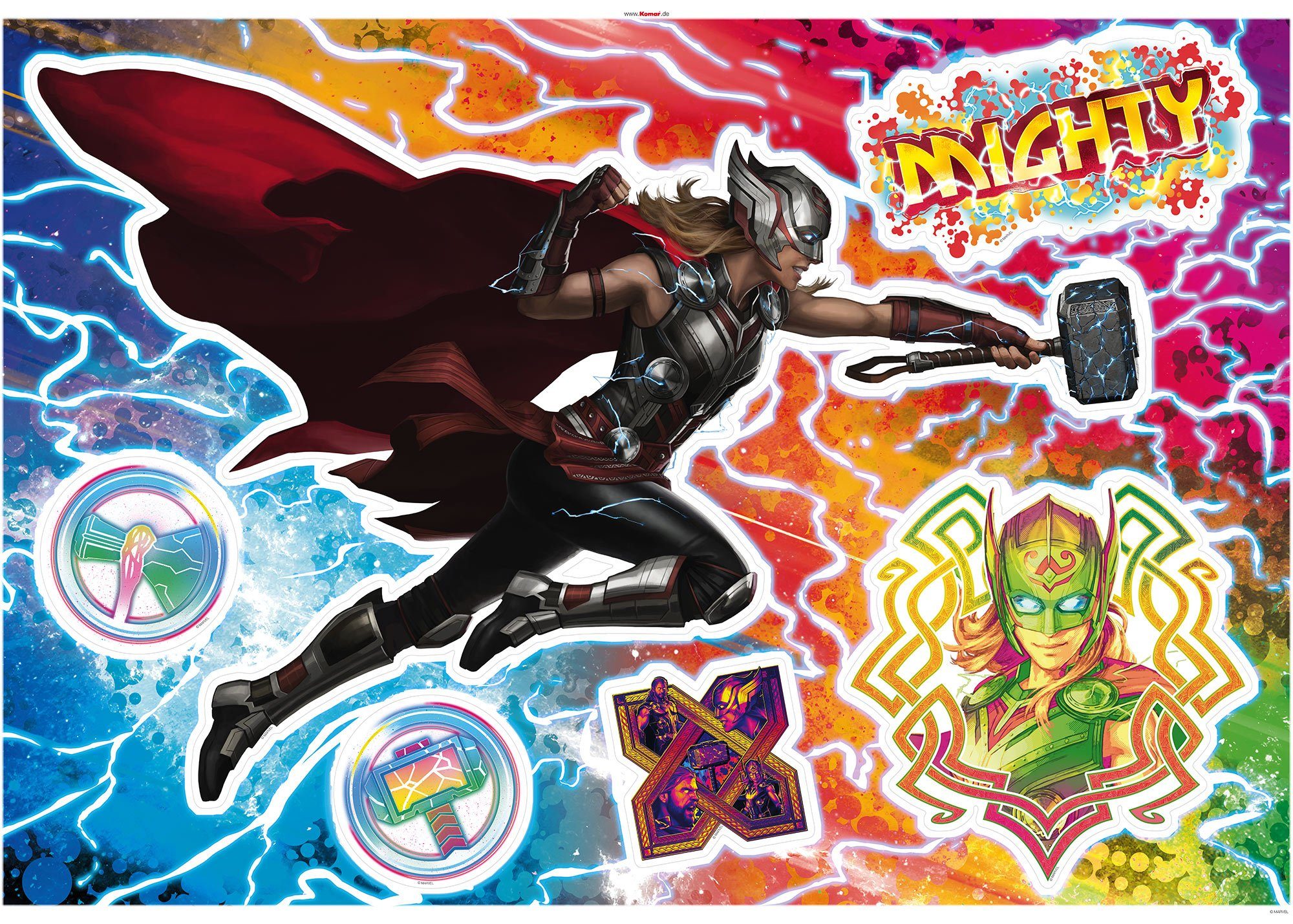 Komar Wandfolie Thor4 - Mighty Jane - afm. 100 x 70 cm wandstickers multicolor
