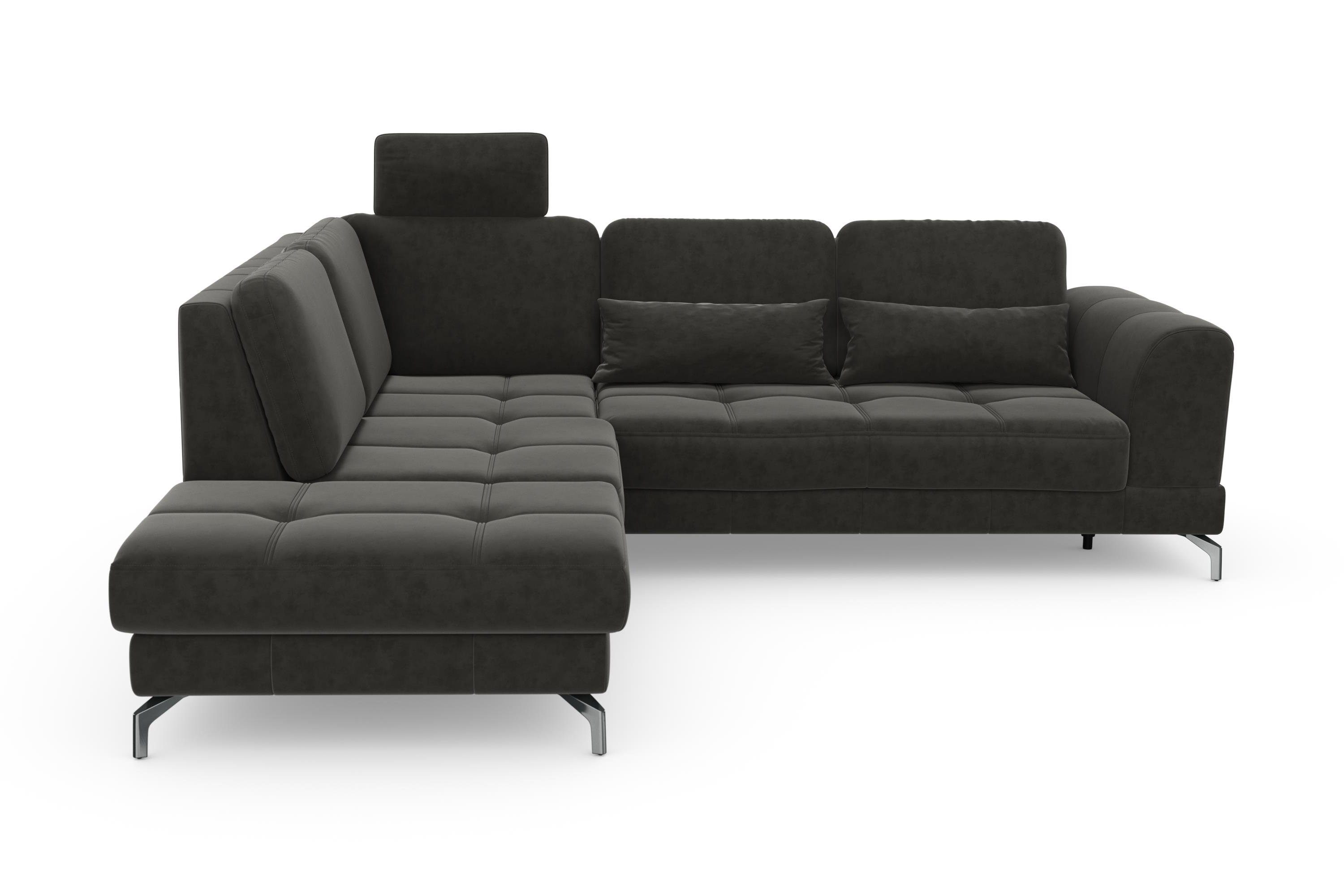 sit&more Hoekbank Bendigo L-vorm inclusief zitdiepteverstelling, bodemvrijheid 12 cm, in 2 pootkleuren