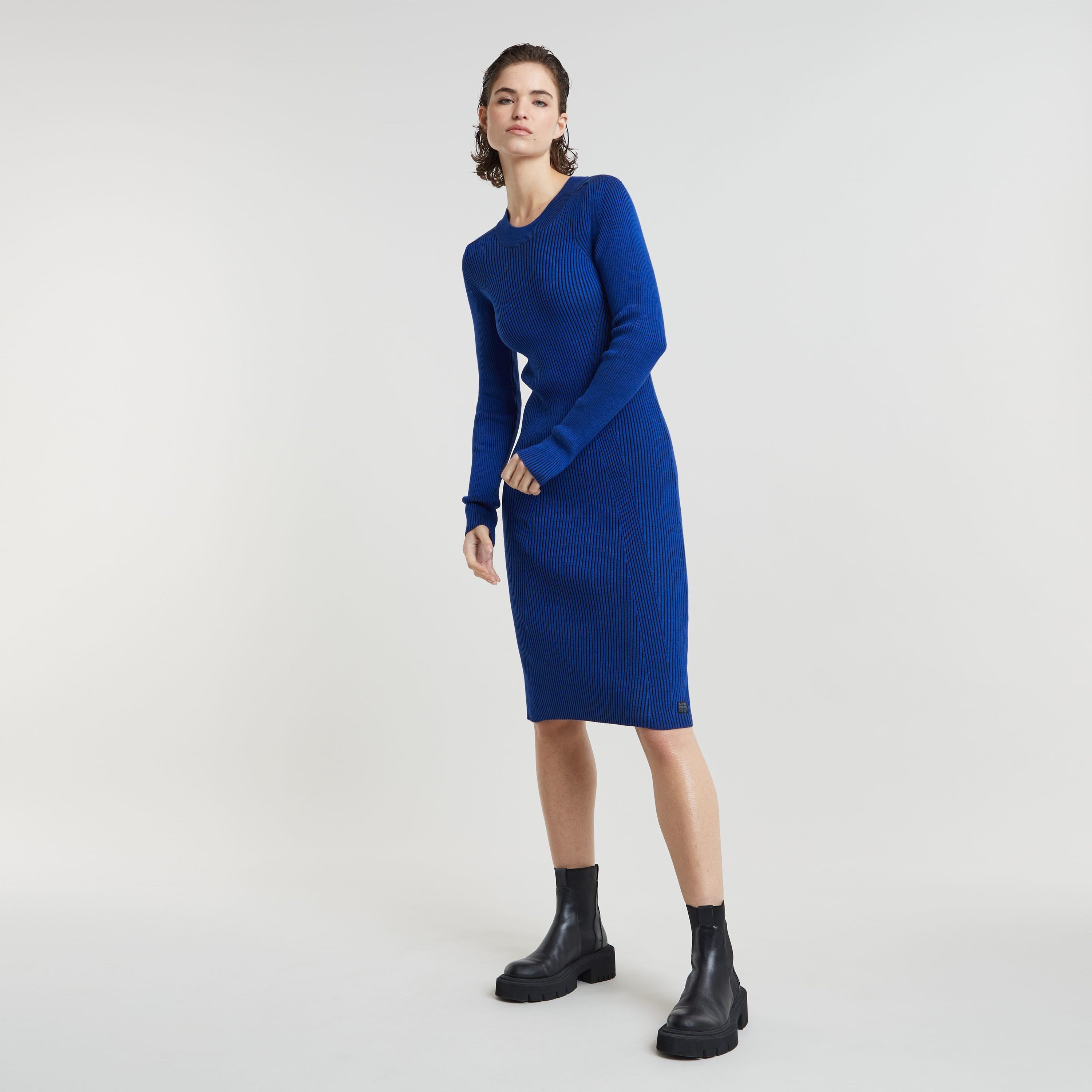 G-Star RAW Gebreide jurk Plated Slim Knit Dress