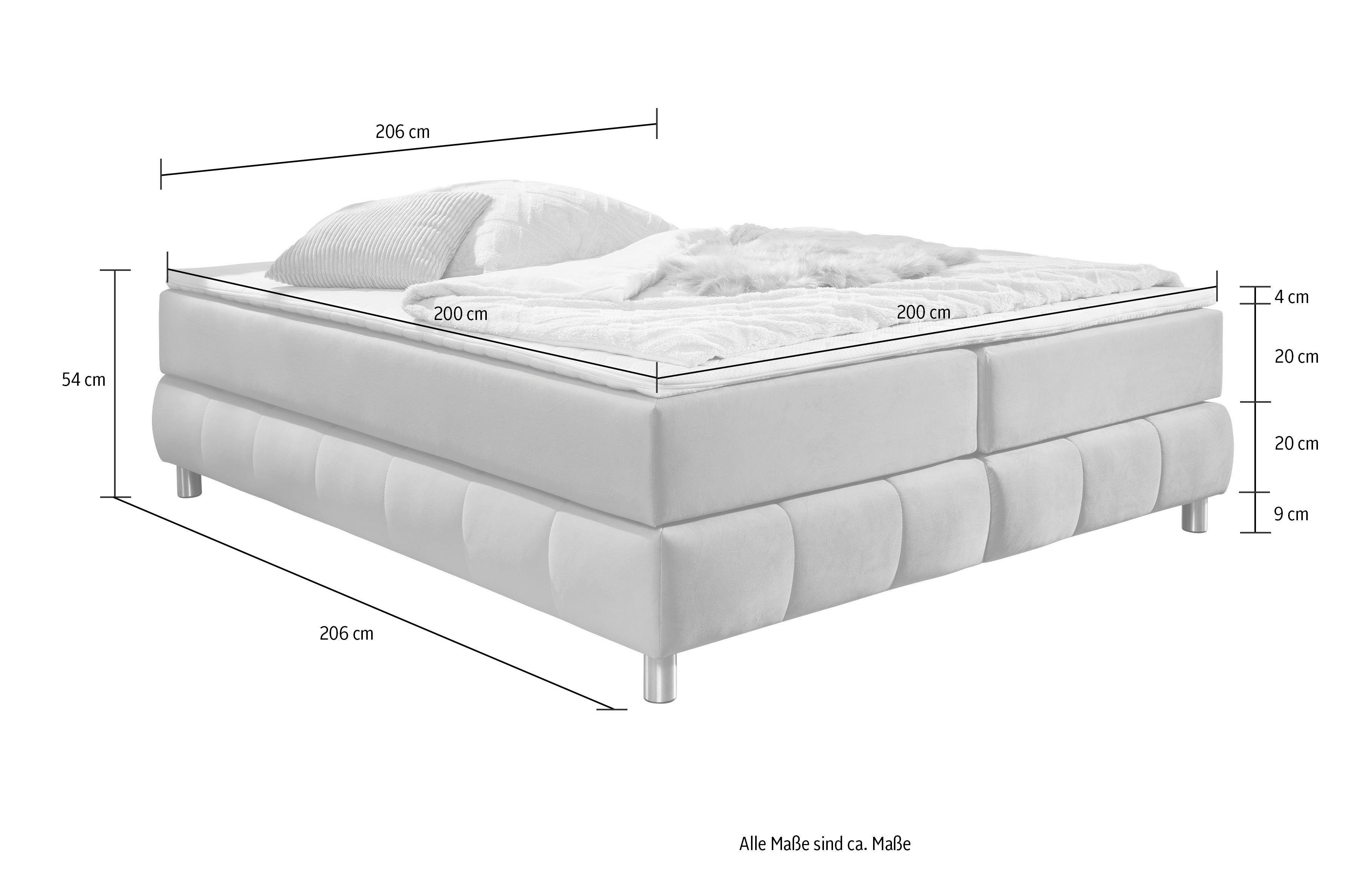 andas Boxspring Salo Zonder hoofdbord, incl. matrastopper, ook in extra lange versie 220 cm verkrijgbaar