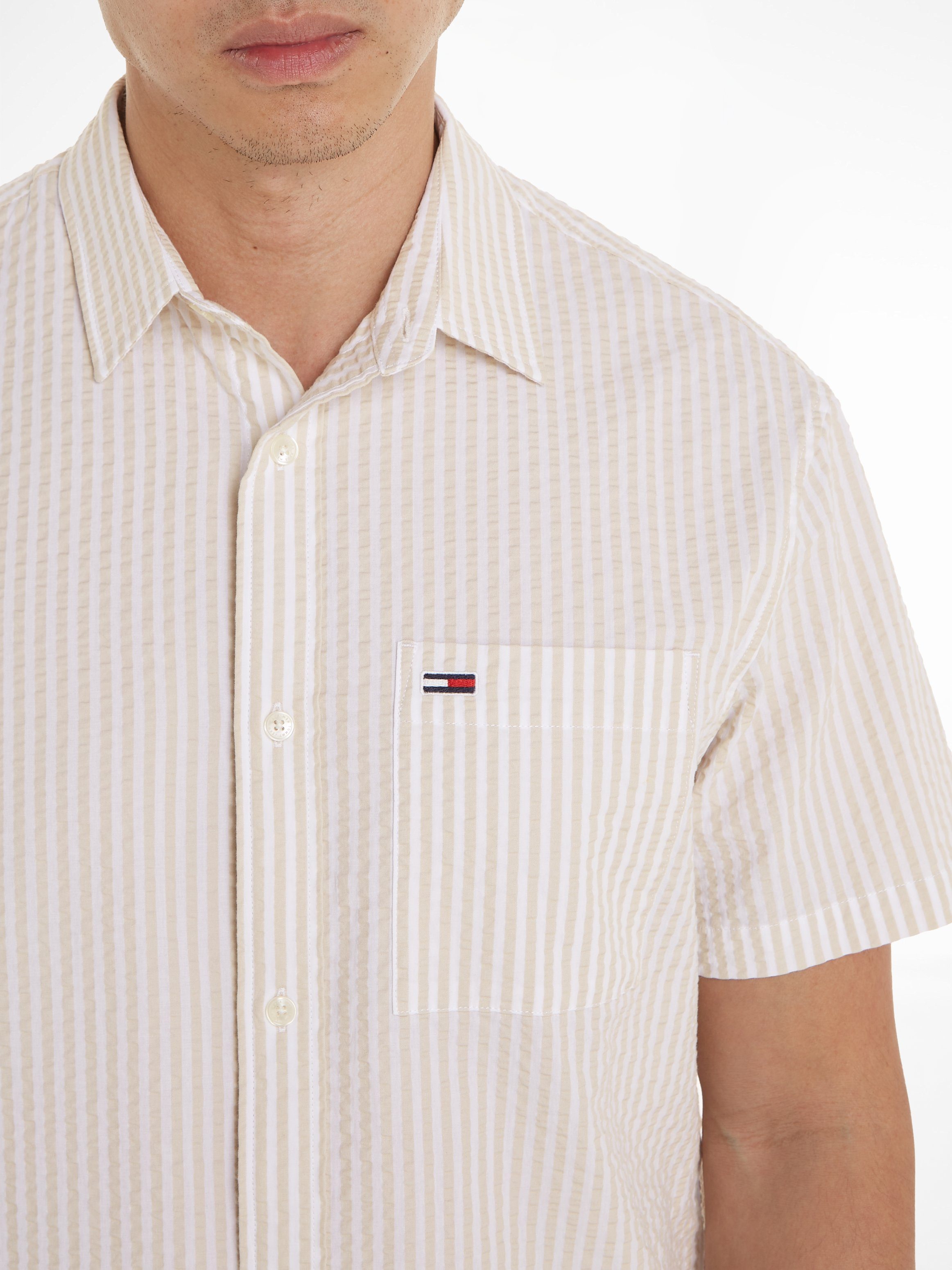 TOMMY JEANS Overhemd met korte mouwen TJM REG STRIPE SEERSUCKER SHIRT