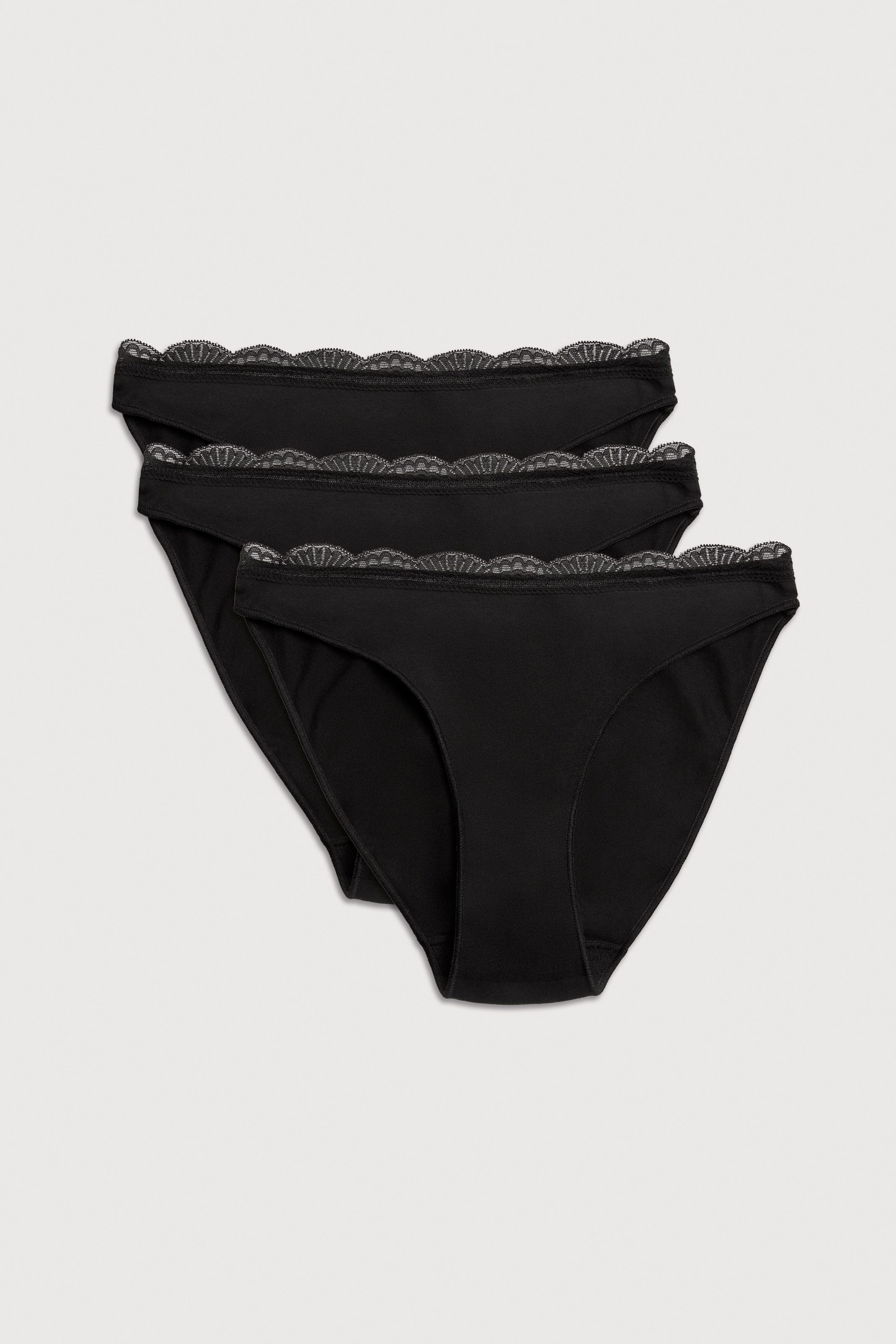 YSABEL MORA Minislip BASIC COLLECTION COTTON WITH LACE (Set van 3)