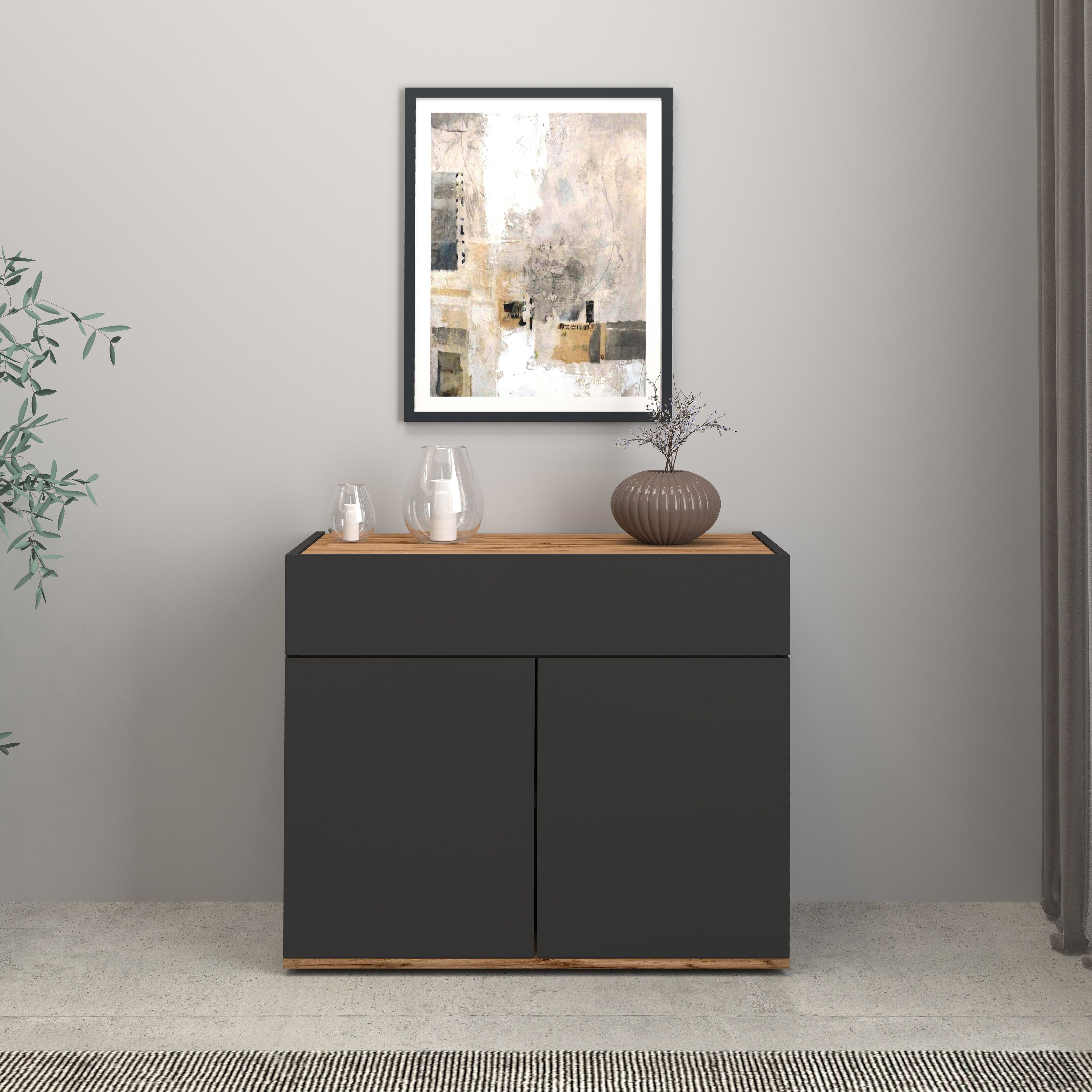 INOSIGN Dressoir Garda, Ladekast, Kast, Buffet 2 deuren, 1 lade, greeploos breedte 80,9 cm